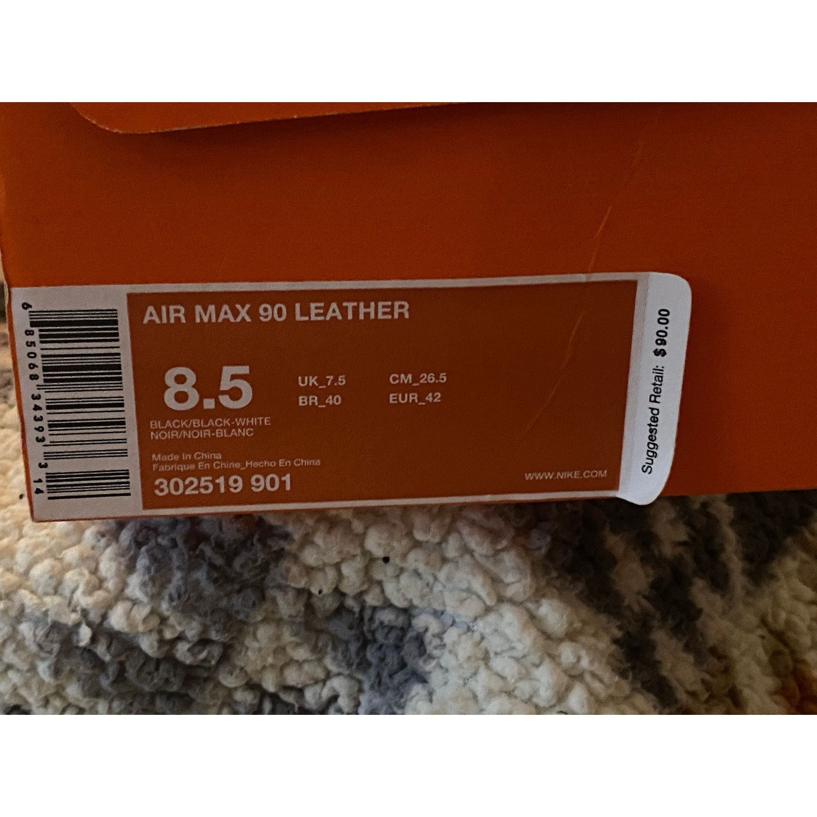 Nike Air Max 90 Leather 'Reflector Croc' m8.5 w10 Size US 8 / EU 41 - 12 Thumbnail