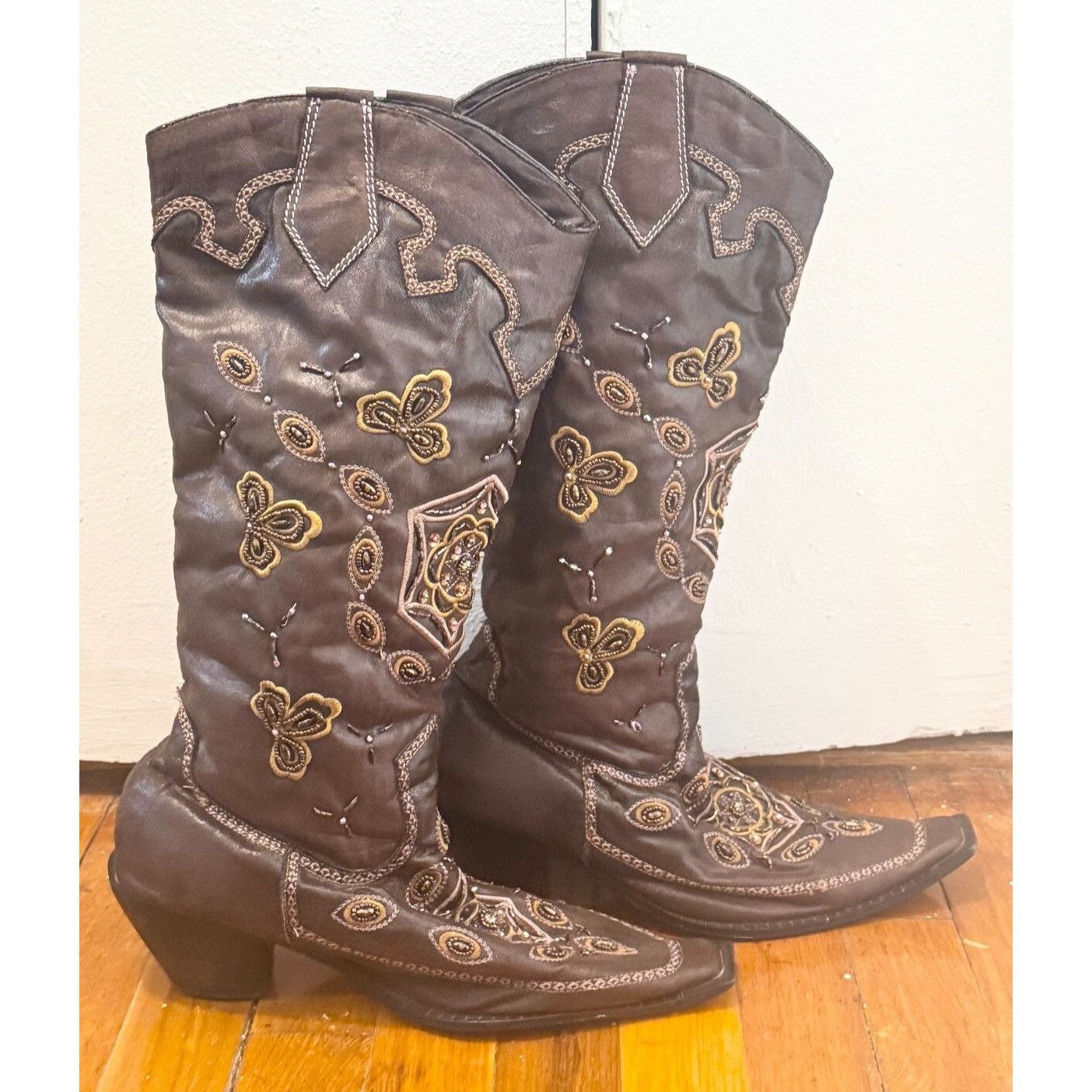 Vintage Vintage embellished beaded embroidered cowboy boots size 41 Size US 10 / IT 40 - 7 Thumbnail