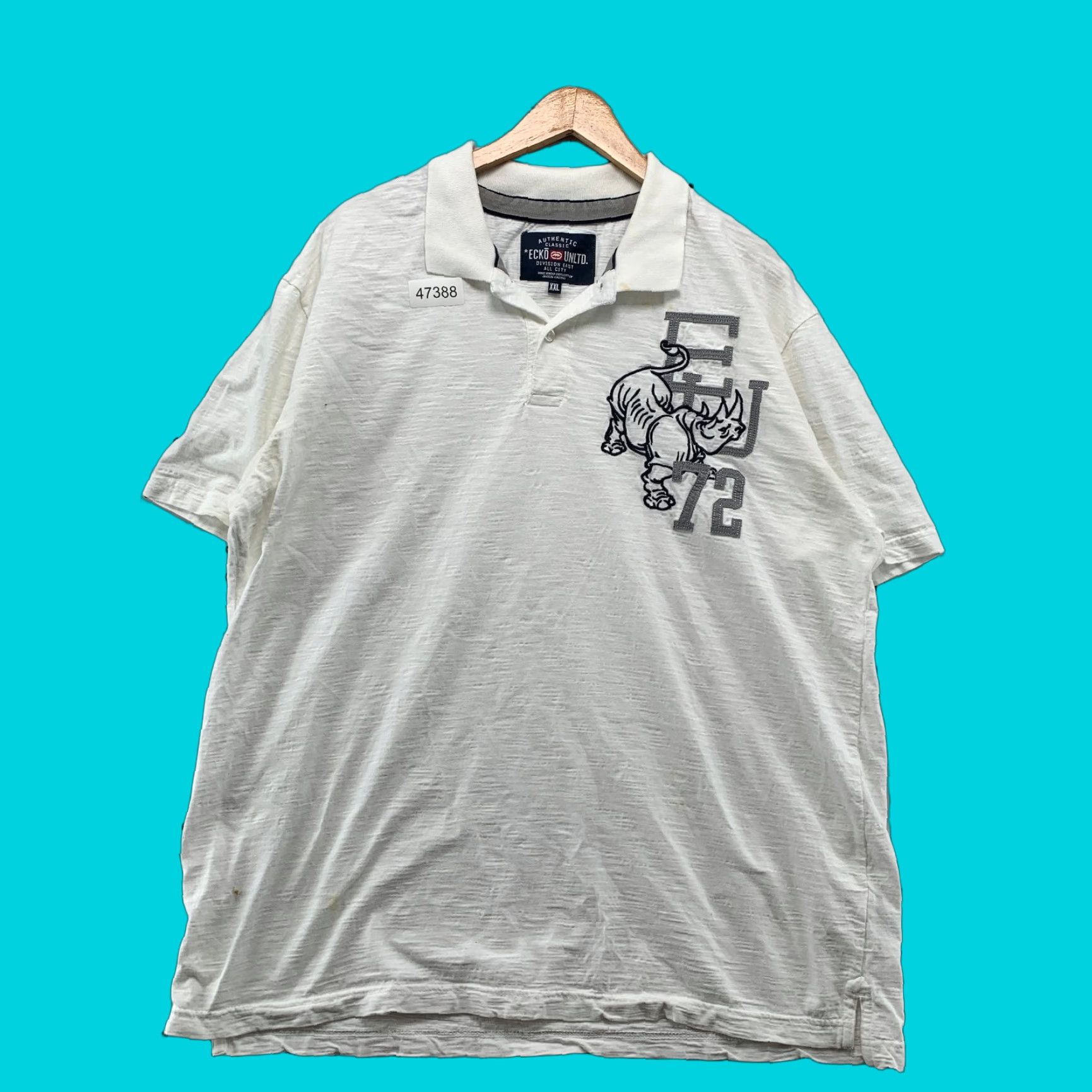 Ecko Unltd. VINTAGE Ecko Unltd Polo Shirt Mens 2XL White Hip Hop Embroidered Rhino Shirt Adult 2XL White Embroidered Rhino Size US XXL / EU 58 / 5 - 1 Thumbnail