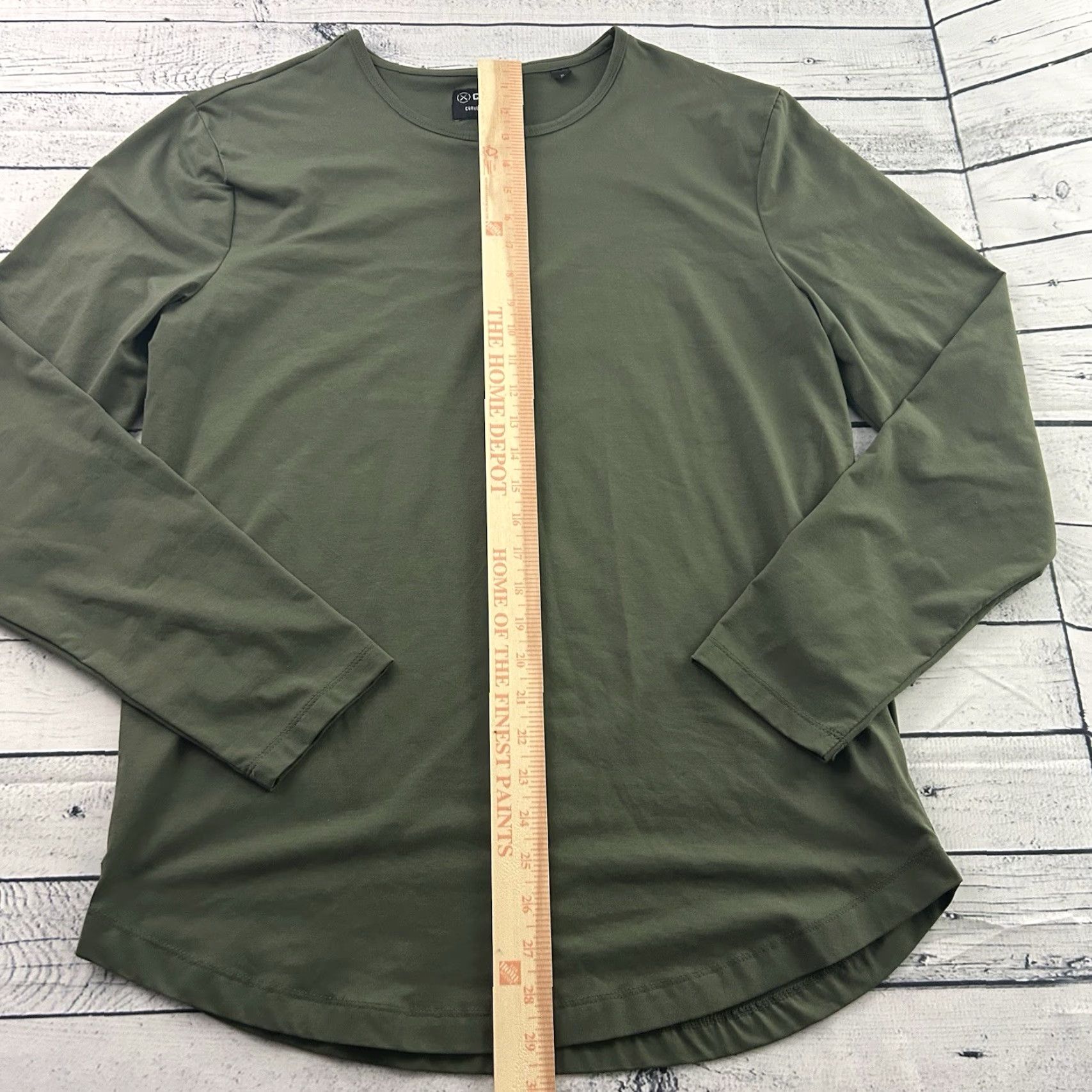 Cuts Cuts Henley Shirt Button-Up Long Sleeve Curve Hem Green XL Men Size US XL / EU 56 / 4 - 3 Thumbnail