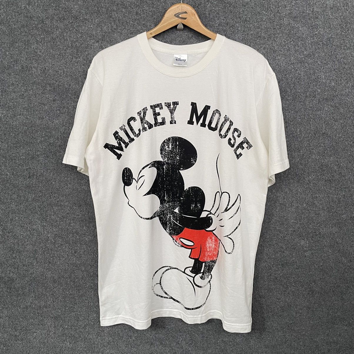 Disney × Mickey Mouse Vintage Y2K Mickey & Minnie Kissing Mirror Print T Shirt Size US L / EU 52-54 / 3 - 1 Thumbnail