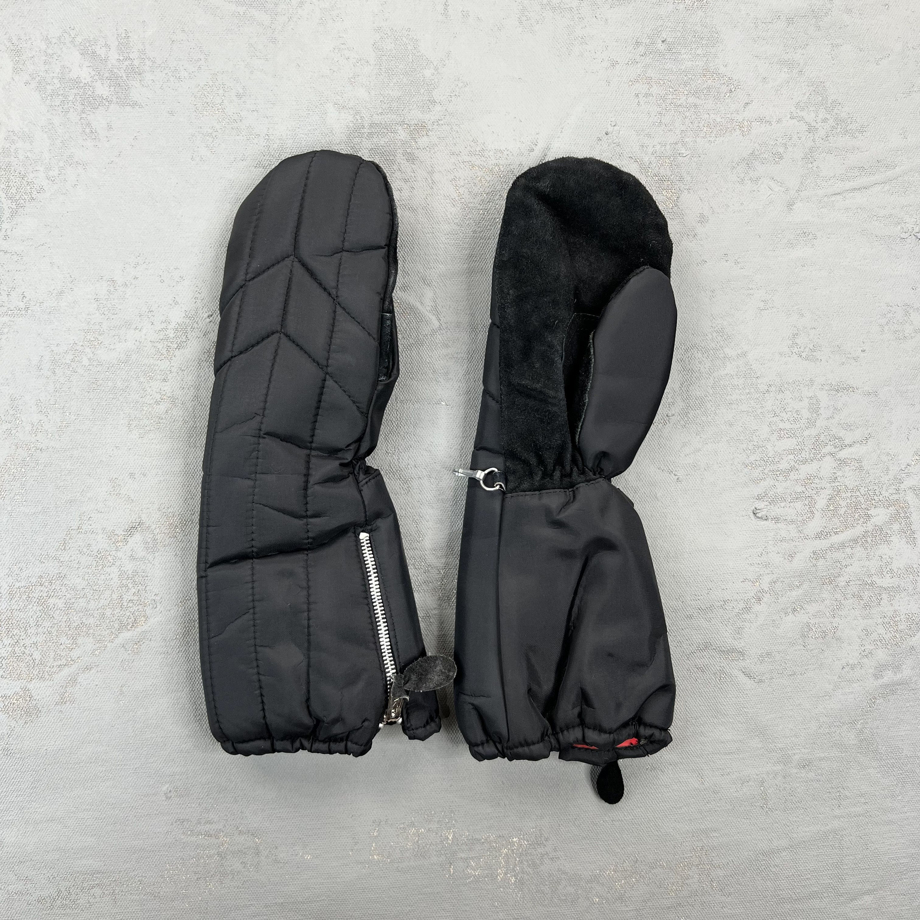 Vintage Vintage 1970s Kombi Black Nylon & Suede Ski Mittens Grailed
