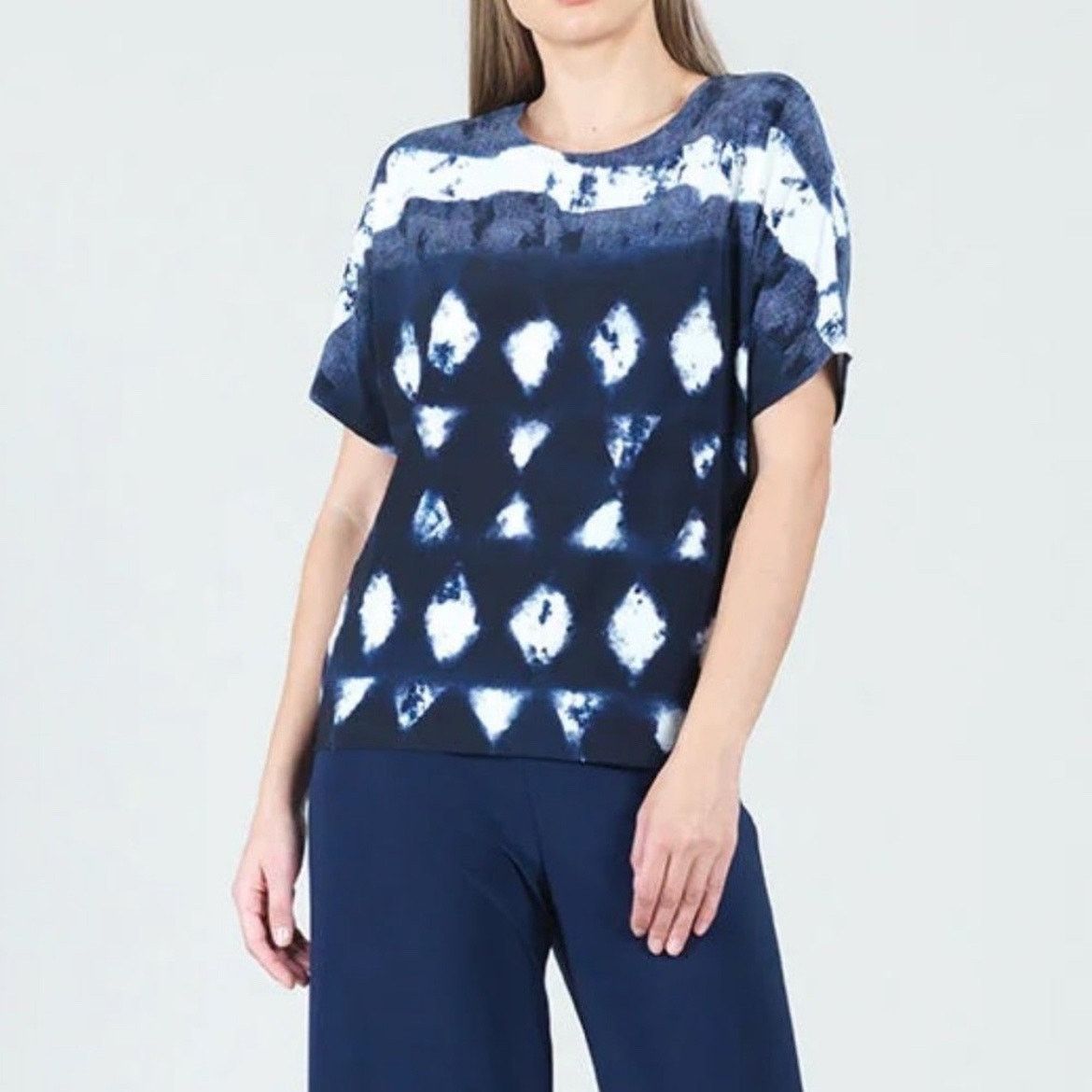 Other Clara Sun Woo Abstract Print Top Cut Out Blue White Medium Size M / US 6-8 / IT 42-44 - 2 Thumbnail
