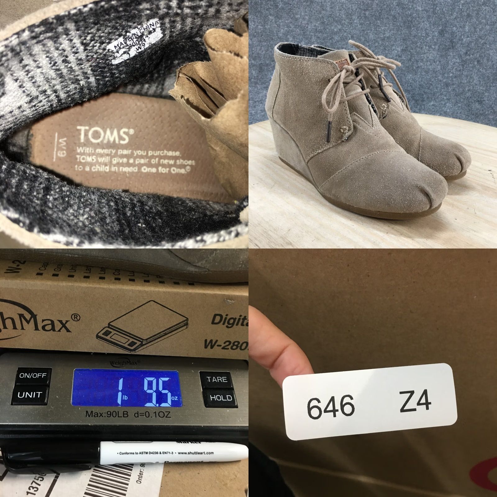 Toms TOMS Boots Beige Suede Desert Lace Up Wedge Ankle Bootie 9 Casual Womens/Bootie/Bootie/Footwear (Size 9) Size US 9 / IT 39 - 10 Thumbnail