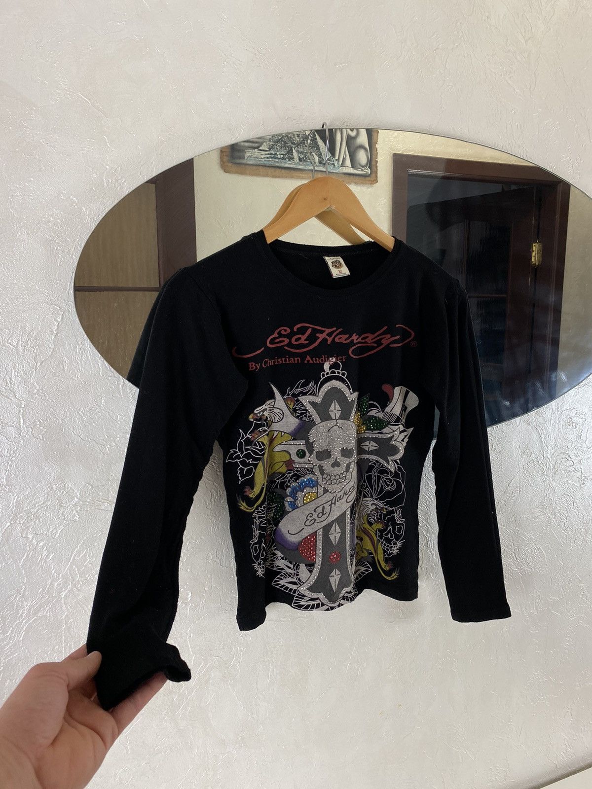 Vintage Ed Hardy Top Longsleeve Tattoo Print Wmns🌺 Grailed