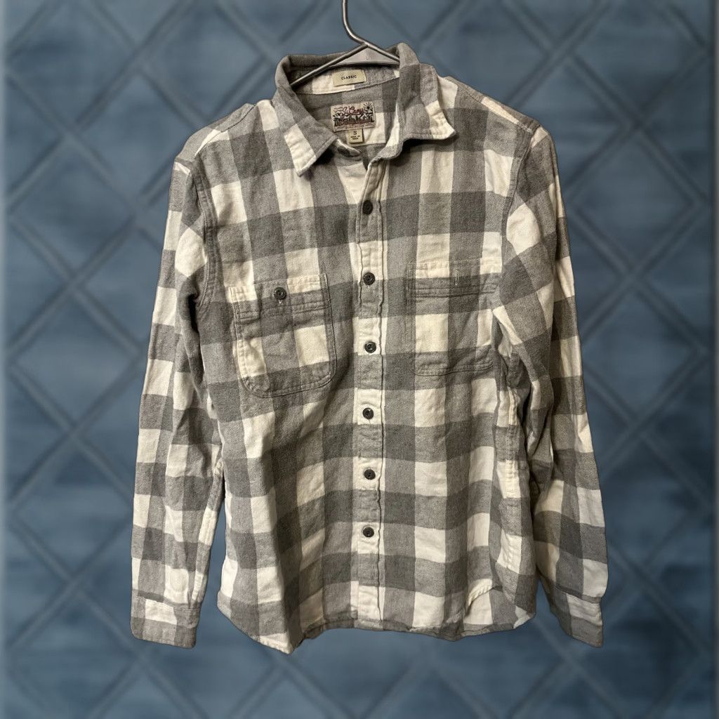 J.Crew J Crew Shirt Mens Small Gray Double Brushed Classic Midweight Flannel Button-Up Long Sleeve Collar Pocket Size US S / EU 44-46 / 1 - 1 Thumbnail