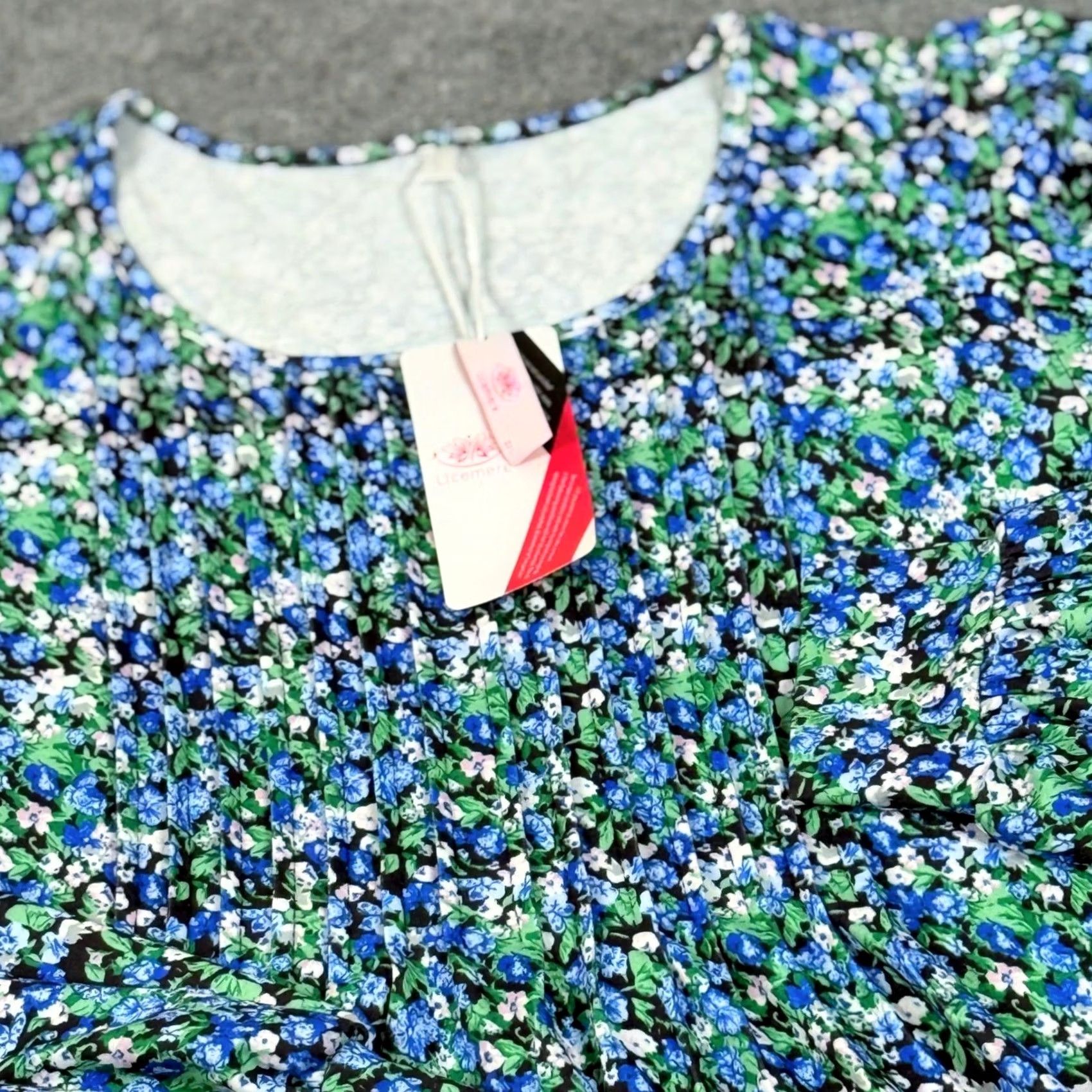 Vintage Licemere Floral Print Blue Green Pink Long Sleeve Tunic Top Womens Casual Office Size L / US 10 / IT 46 - 2 Thumbnail