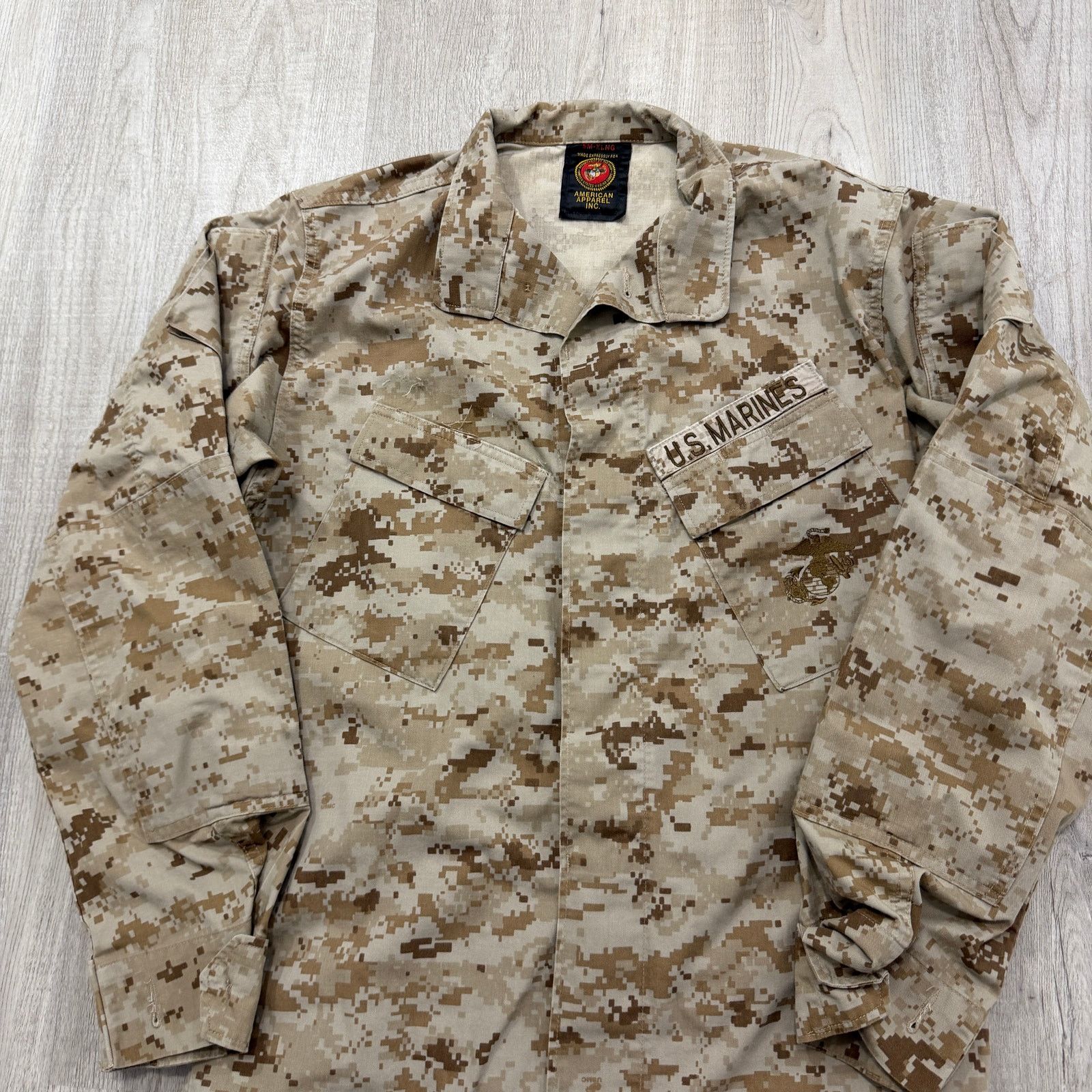 Vintage US Marines Military Shirt Jacket Men's Small Extra Long Size US S / EU 44-46 / 1 - 2 Thumbnail