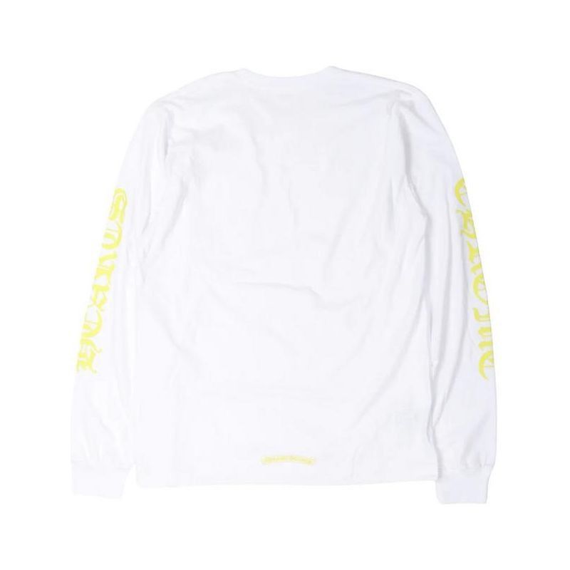 Chrome Hearts Chrome Hearts LS Neck Logo T-shirt White/Yellow Size US XXL / EU 58 / 5 - 2 Thumbnail