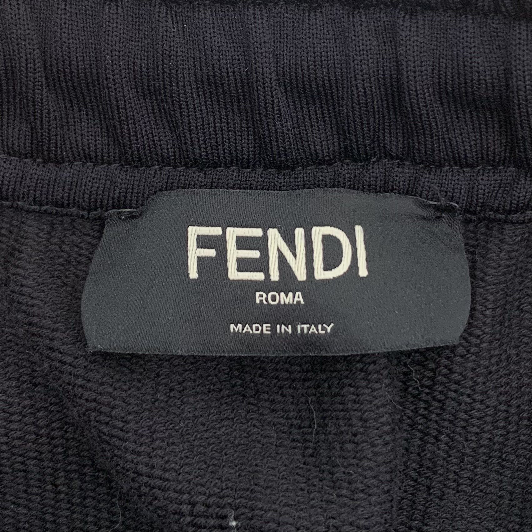 Fendi Fendi Black Logo Drawstring Casual Track Pants (Size S) Size 32" / US 10 / IT 46 - 2 Thumbnail