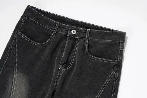 VIBE Y2k Washed Gradient Hombre Loose Flared Jeans Trousers Size US 31 - 6 Thumbnail
