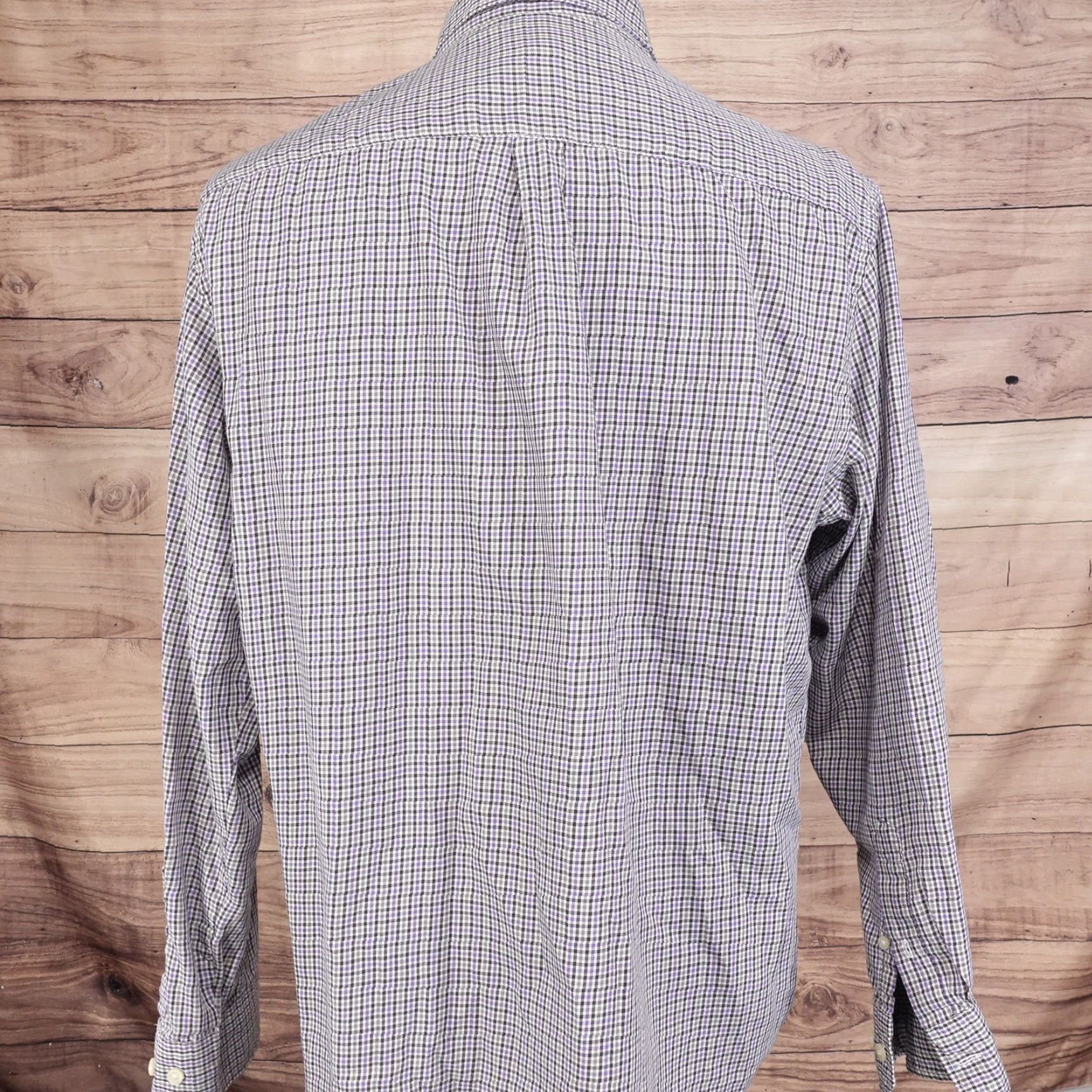 Van Heusen VAN HEUSEN Check Button-Up Shirt Long Sleeve Purple Multicolor Men's L 16-16.5 Size US L / EU 52-54 / 3 - 4 Thumbnail