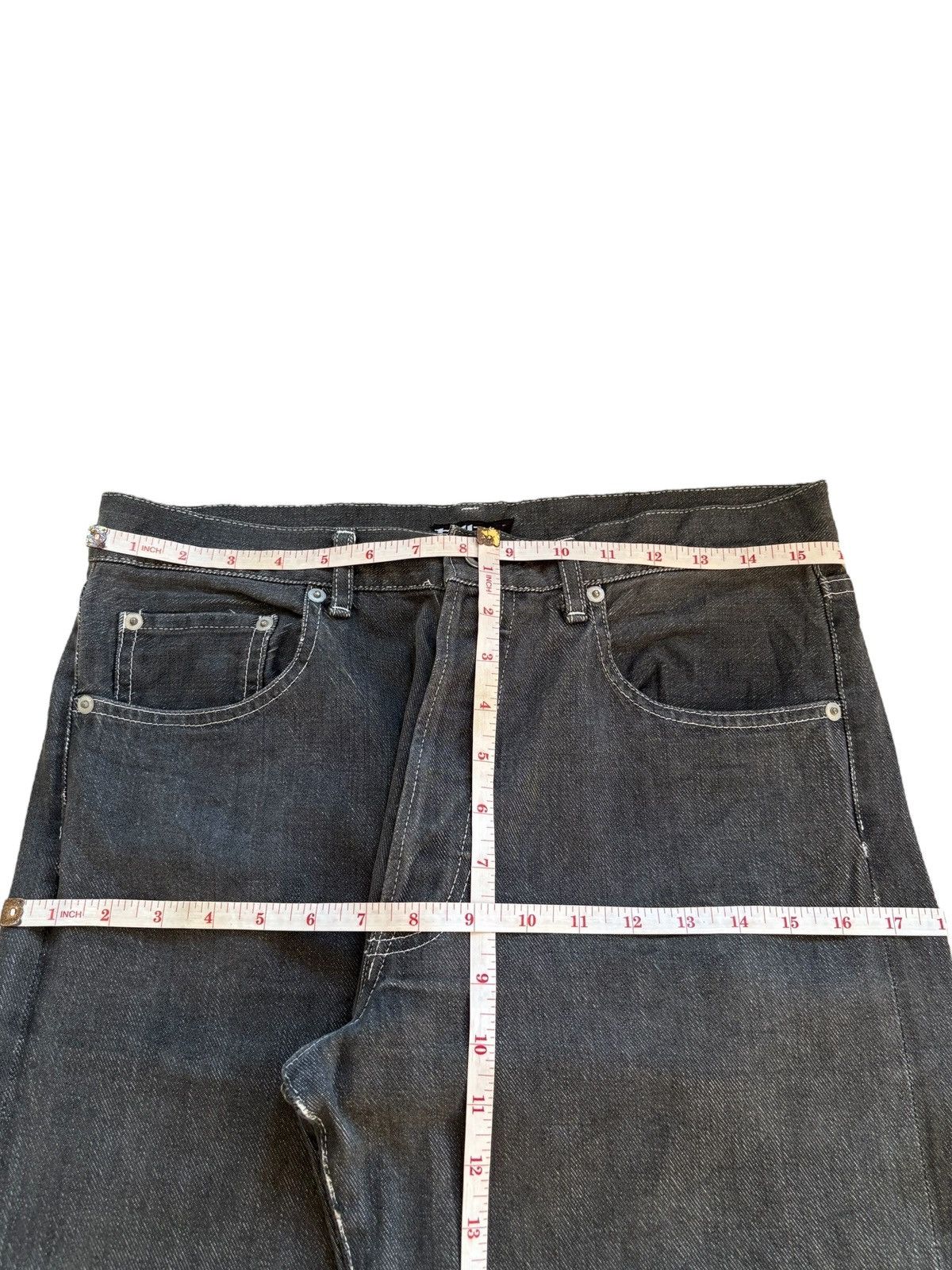 Beauty Beast × Japanese Brand Vintage Japanese Brand Buckle Back Distress Rip Baggy Jean Size US 32 / EU 48 - 12 Thumbnail