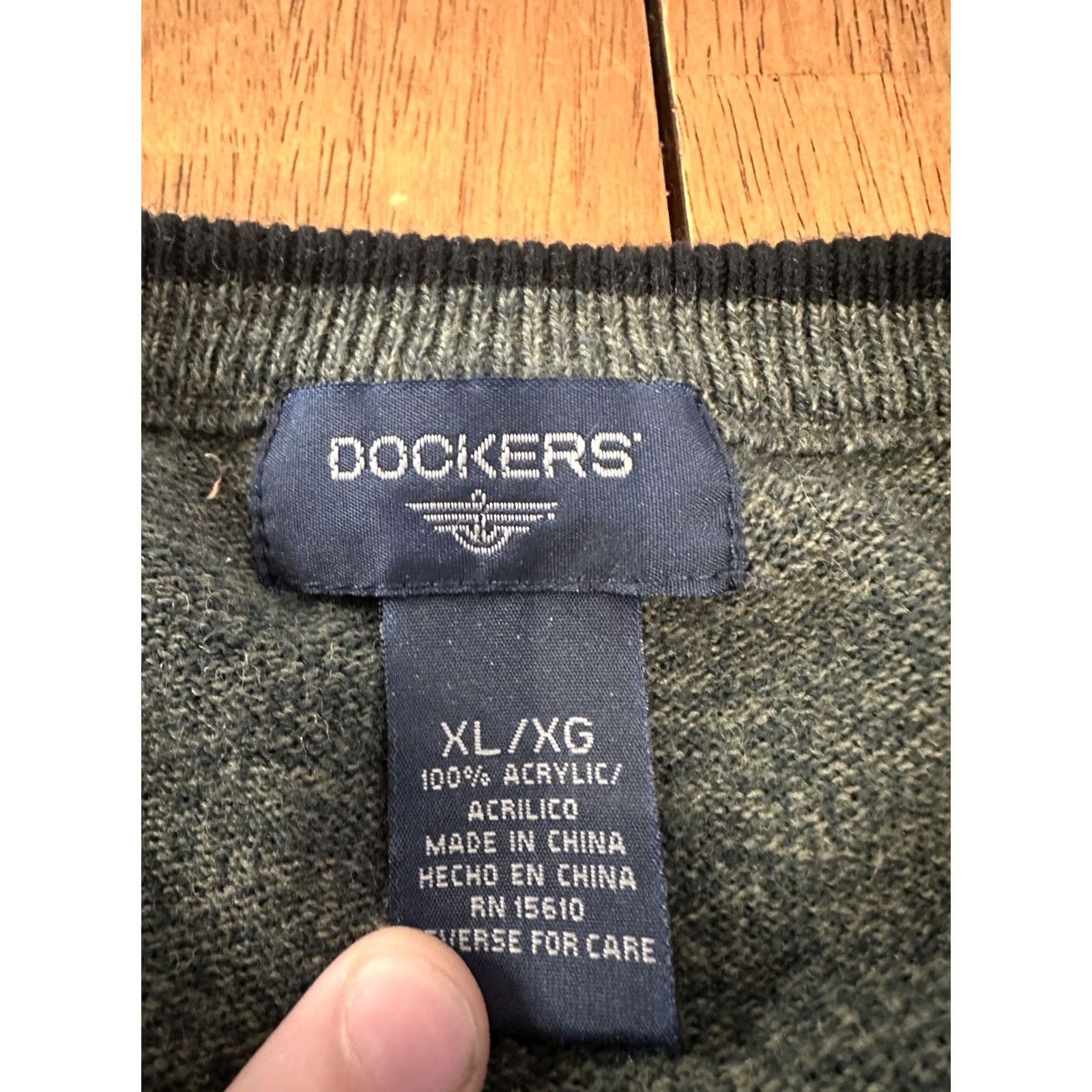 Dockers VINTAGE DOCKERS Geometric Acrylic Knit Sweater XL Grandpa Gray Crew Neck Pullover Mens Size US XL / EU 56 / 4 - 2 Thumbnail