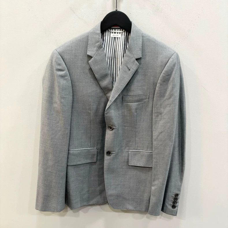 Thom Browne Thom Browne Gray Slim Fit Suit Jacket - dmc Size US XXS / EU 40 - 1 Thumbnail