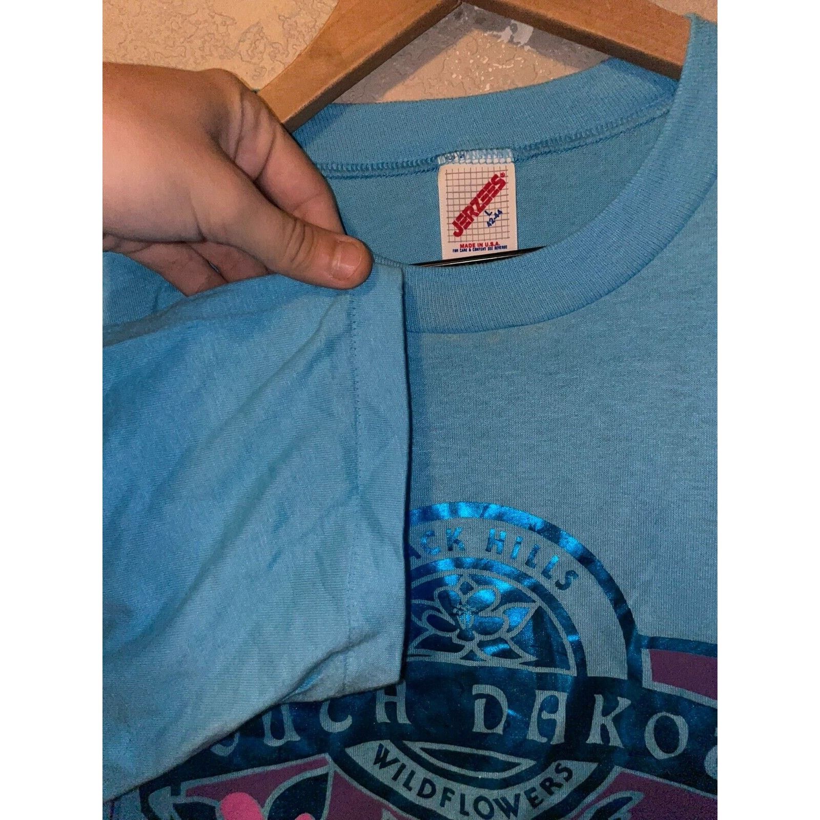 Jerzees Vintage South Dakota Shirt Black Hills Blue Tee VTG 90s L Size US L / EU 52-54 / 3 - 7 Thumbnail