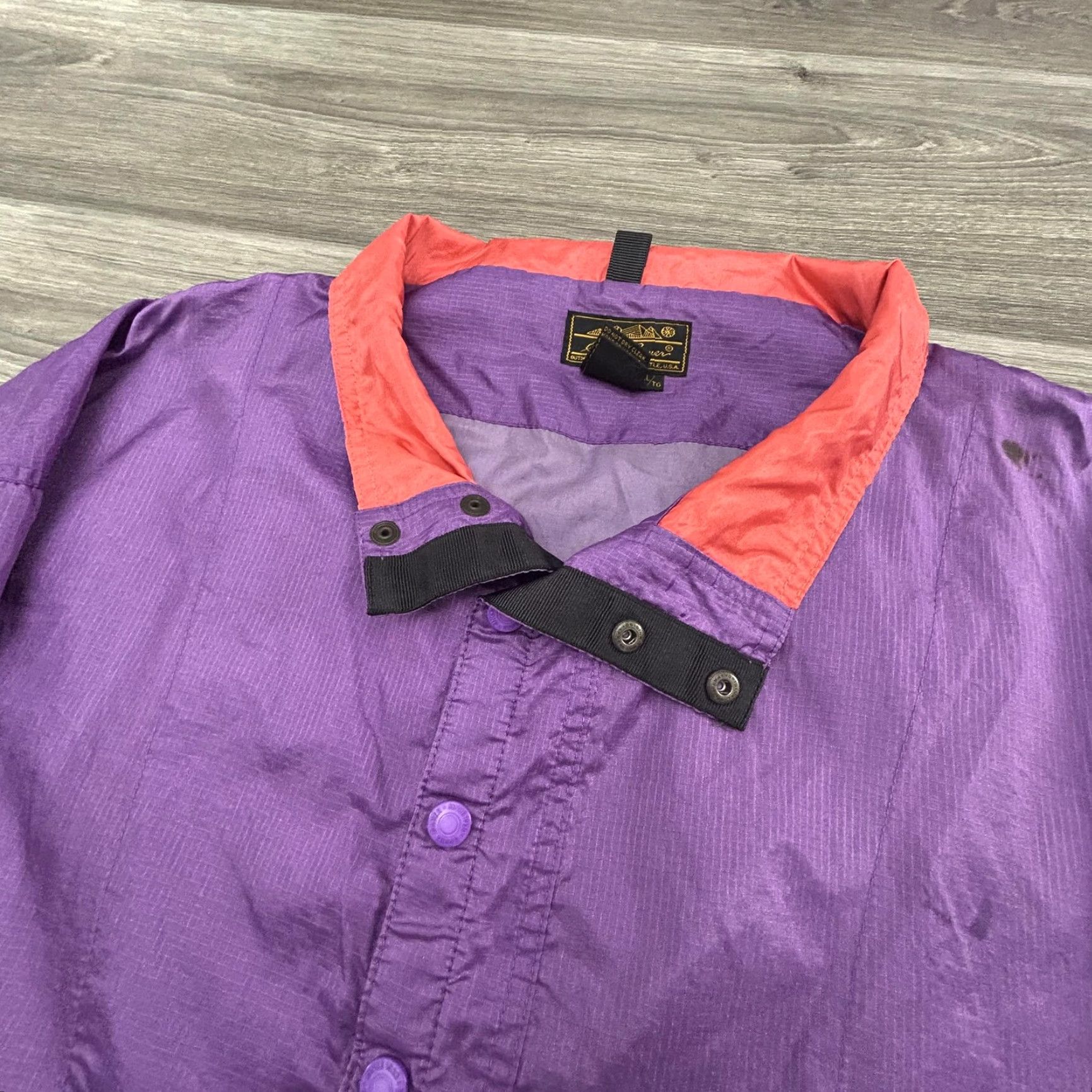 Eddie Bauer VINTAGE Eddie Bauer Jacket Mens XL Windbreaker Pouch Nylon 90s Outdoors Purple Red Collared Zip Pocket Size US XL / EU 56 / 4 - 3 Thumbnail