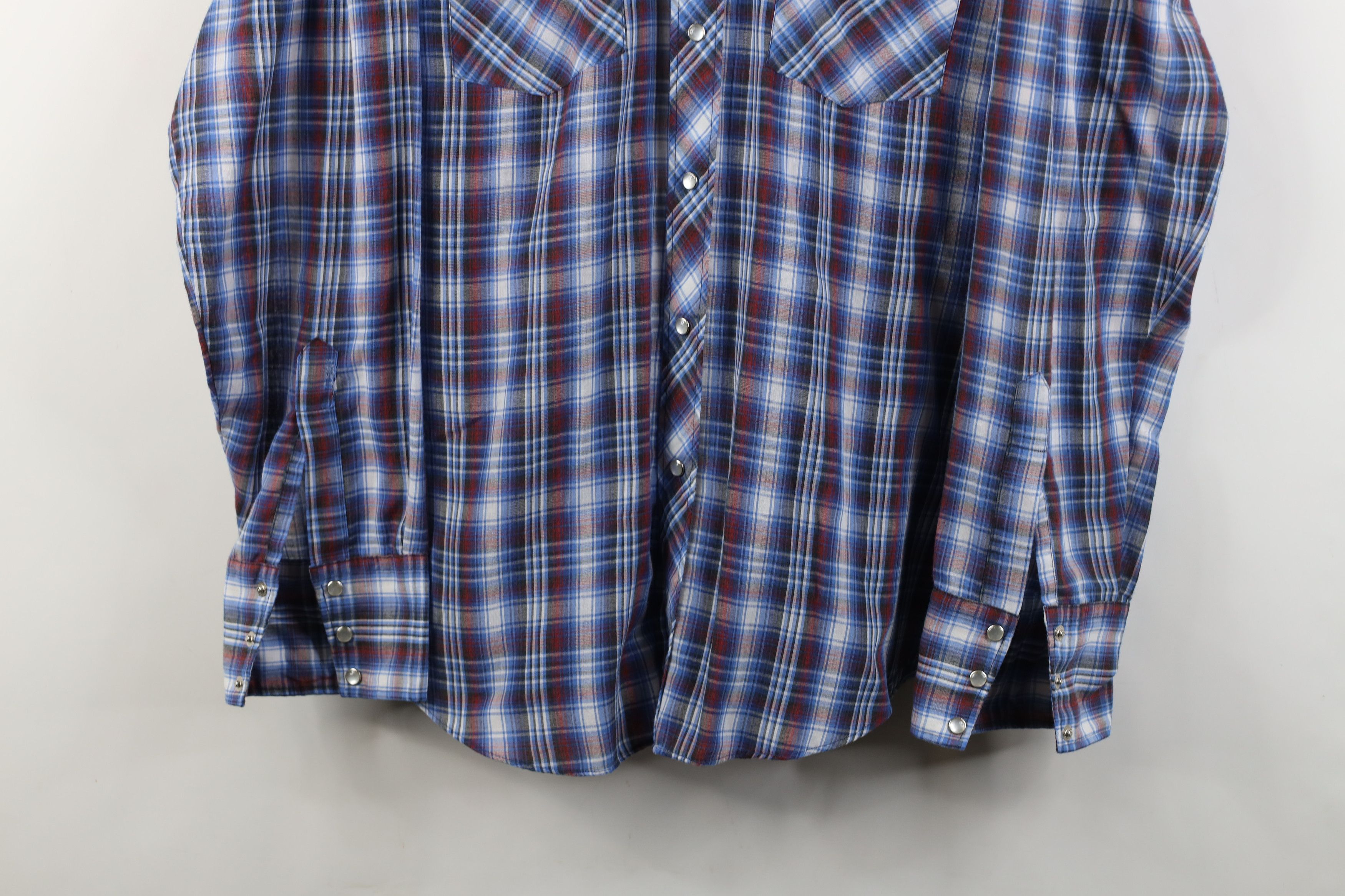 Vintage Vintage 70s Streetwear Western Snap Button Shirt Plaid Size US L / EU 52-54 / 3 - 3 Thumbnail
