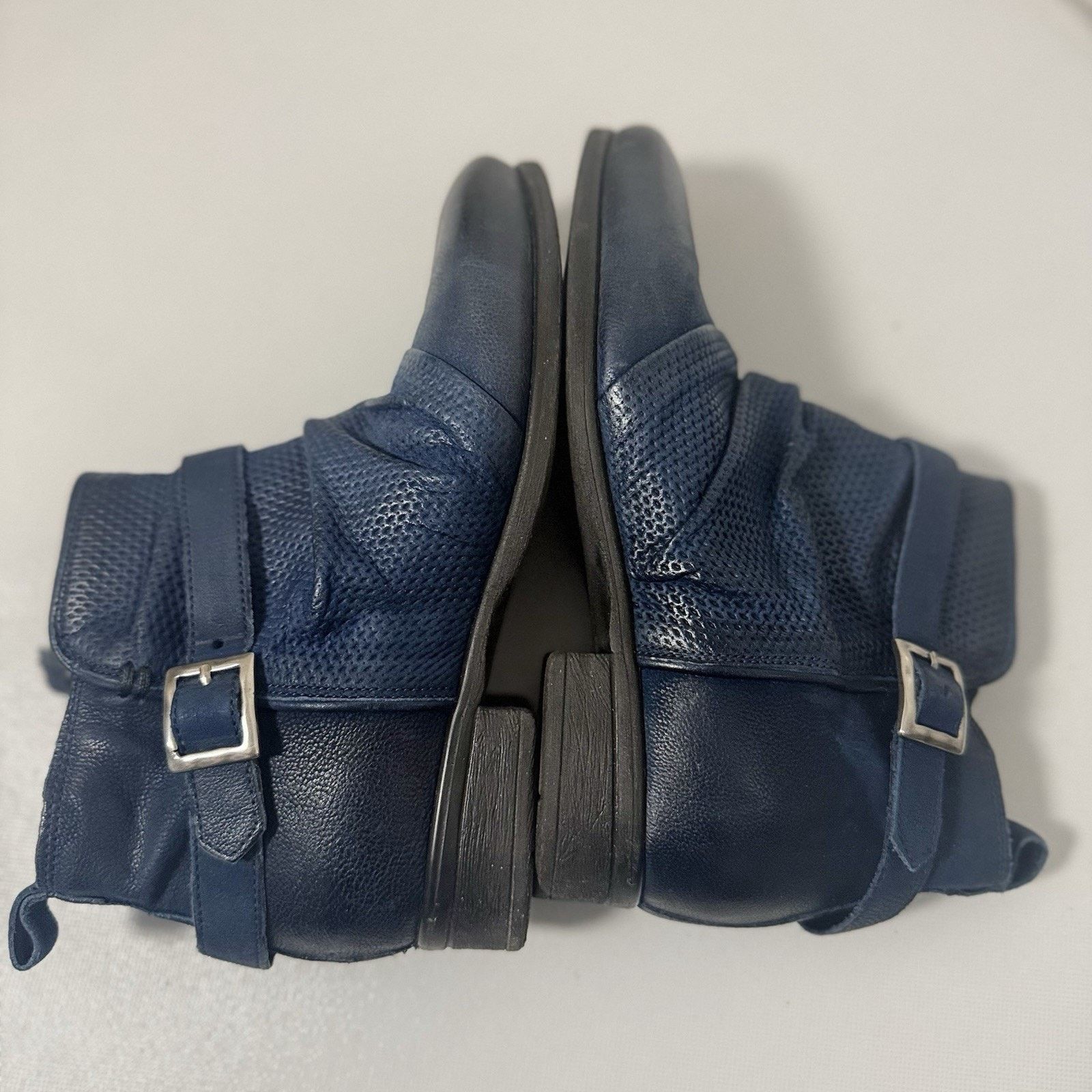 Other MIZ MOOZ Suzy Slouchy Ankle Booties Buckle Zip Blue Sapphire Size US 7.5 / IT 37.5 - 4 Thumbnail