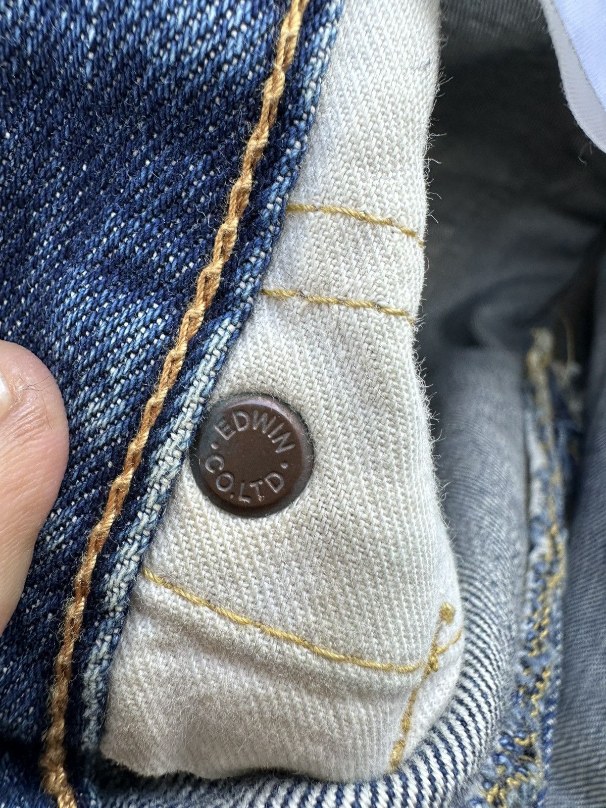 Edwin Vtg Edwin 505X Orange Tag Selvedge Ripped Denim 30x35 D42 Size US 30 / EU 46 - 14 Thumbnail