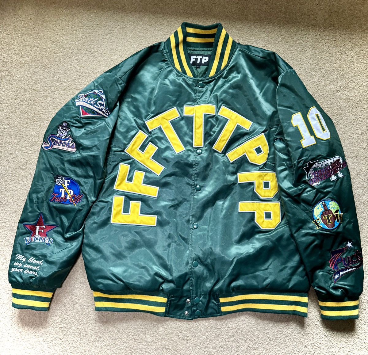 FTP FUCK THE POPULATION LEAGUE VARSITY JACKET EMBROIDERED