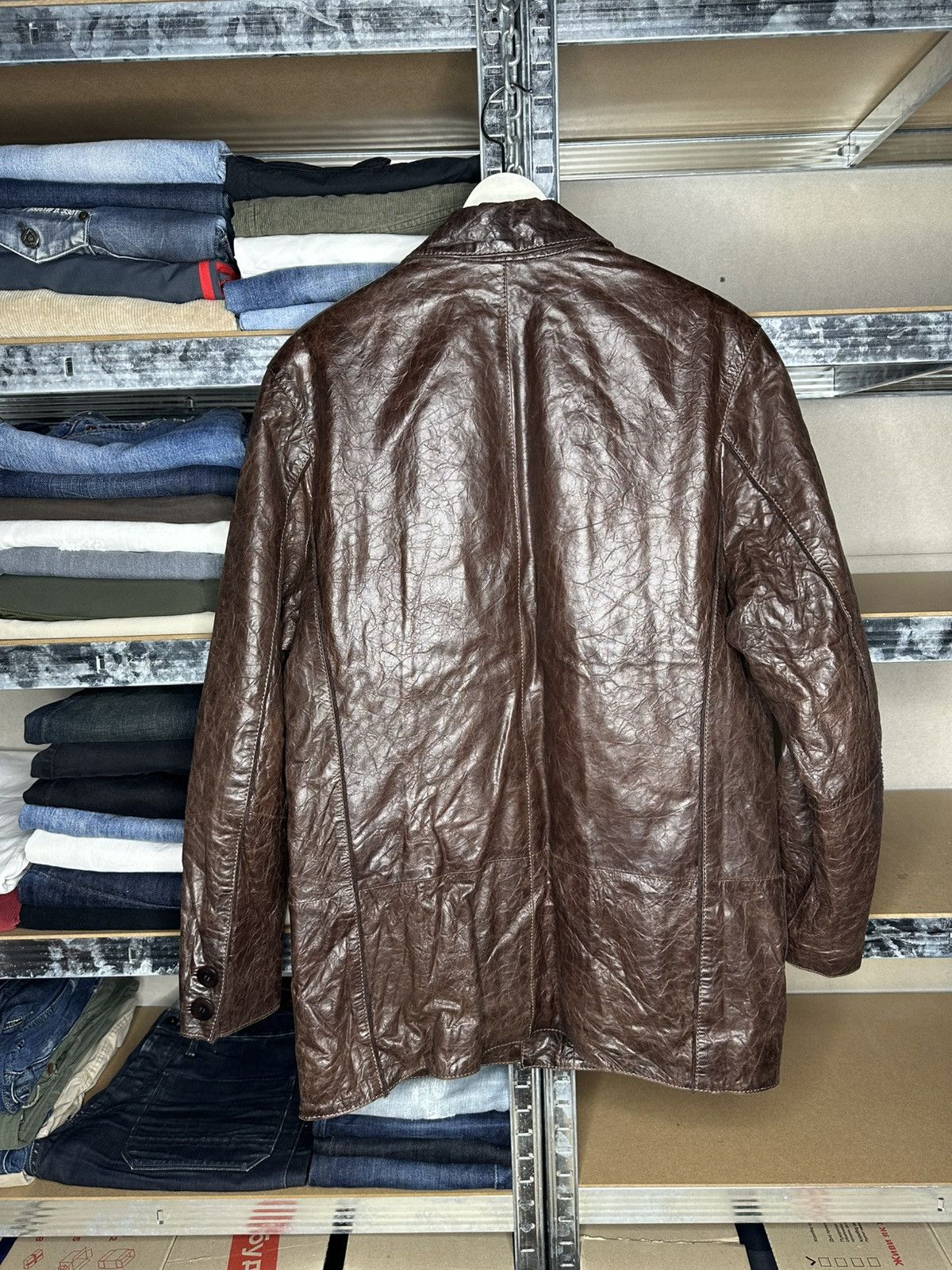 Fratelli Rossetti Fratelli Rossetti Brown Military Leather Jacket Size 48 Size US M / EU 48-50 / 2 - 2 Thumbnail