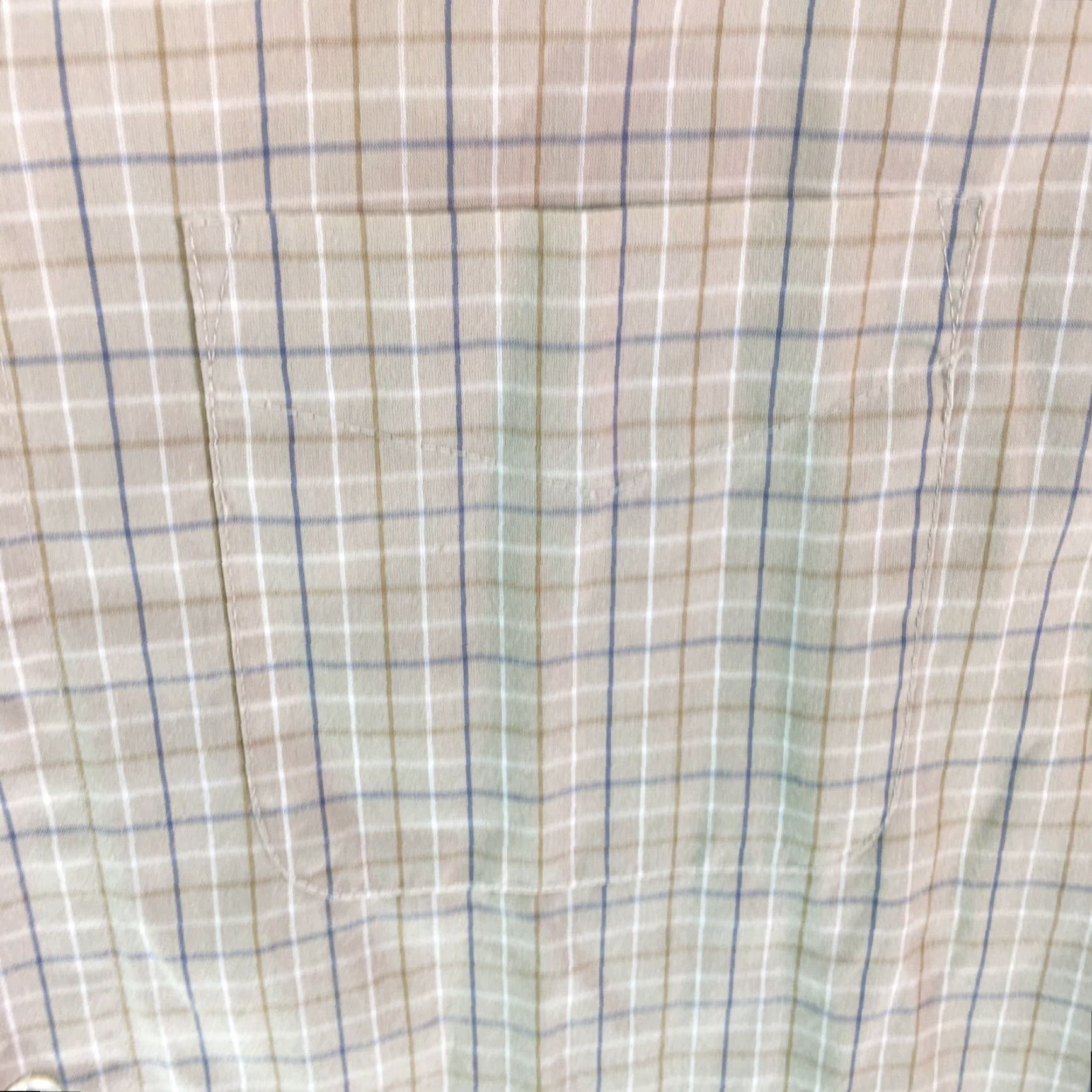 Van Heusen Van Heusen Mens Casual Check Beige Dress Shirt 2XL Wrinkle And Stain Free Button-Up Short Sleeve Mens Shirt Size US XXL / EU 58 / 5 - 6 Thumbnail