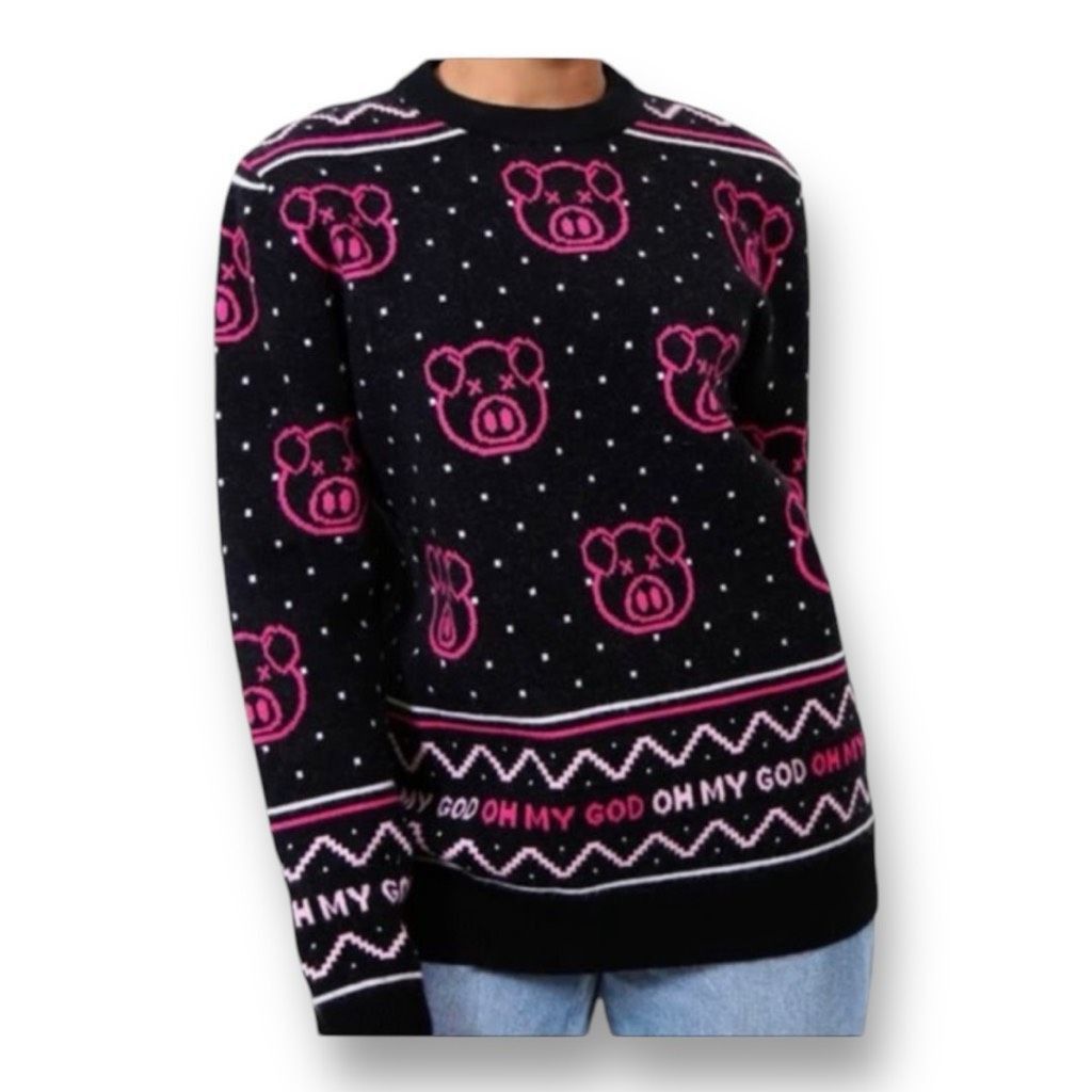 Other Shane Dawson Killer Merch Pig Oh My God Pig Sweater Pink Bla Size L / US 10 / IT 46 - 1 Thumbnail