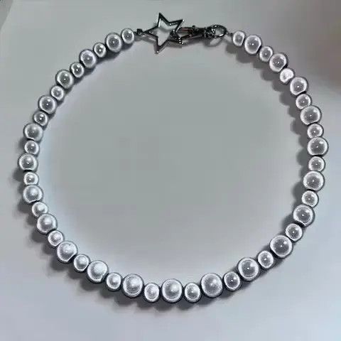 Jewelry Reflective Beads Chains Choker Star Necklaces Size ONE SIZE - 1 Thumbnail