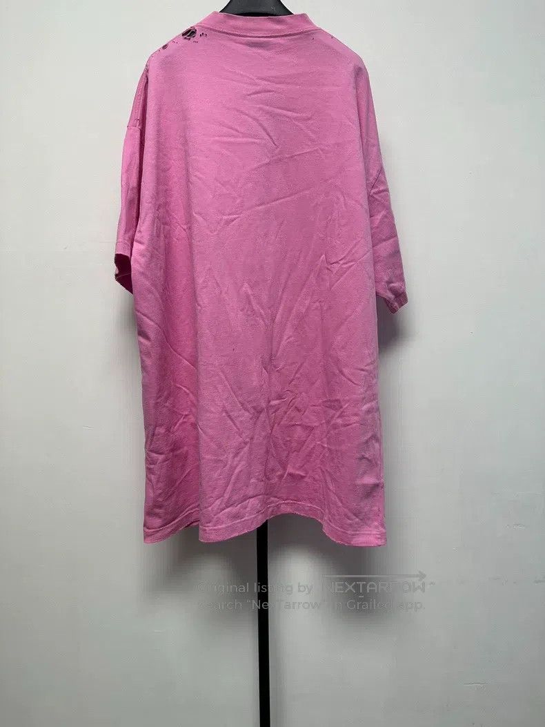 Balenciaga Balenciaga Letter Round Neck Short Sleeve T-Shirt Pink Size US XL / EU 56 / 4 - 2 Thumbnail