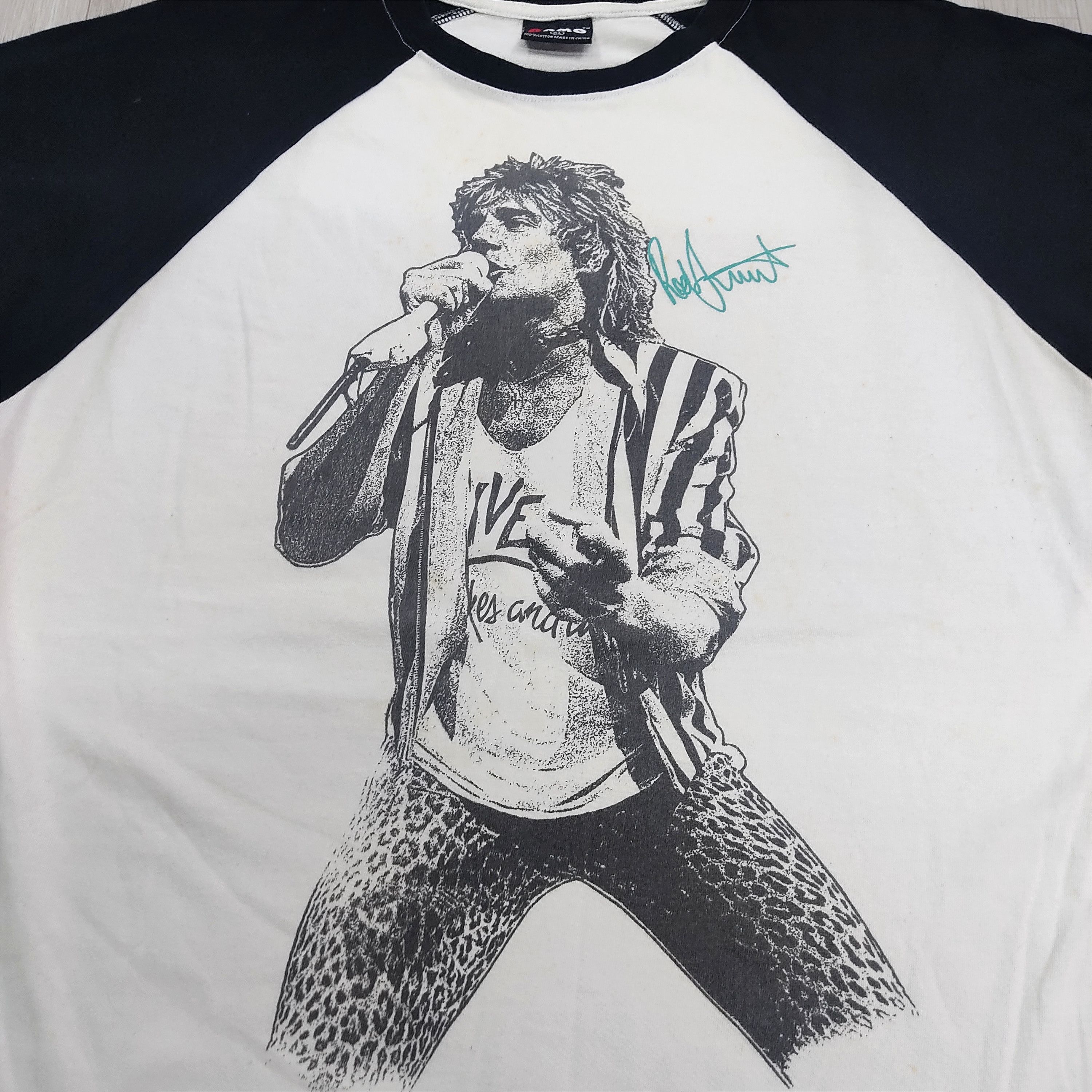 Band Tees Vintage ROD STEWART Live Concert 3-Quarter Sleeves T-shirt Size US XL / EU 56 / 4 - 6 Thumbnail