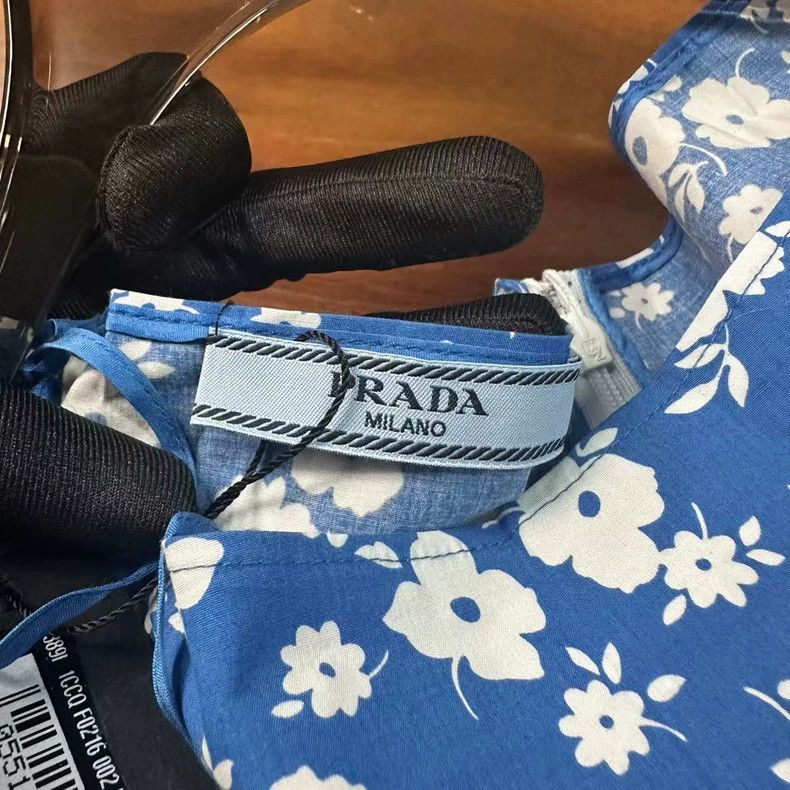 Prada Prada Short-sleeved dress with broken flowers 2503-Nextarro Size XS / US 0-2 / IT 36-38 - 3 Thumbnail