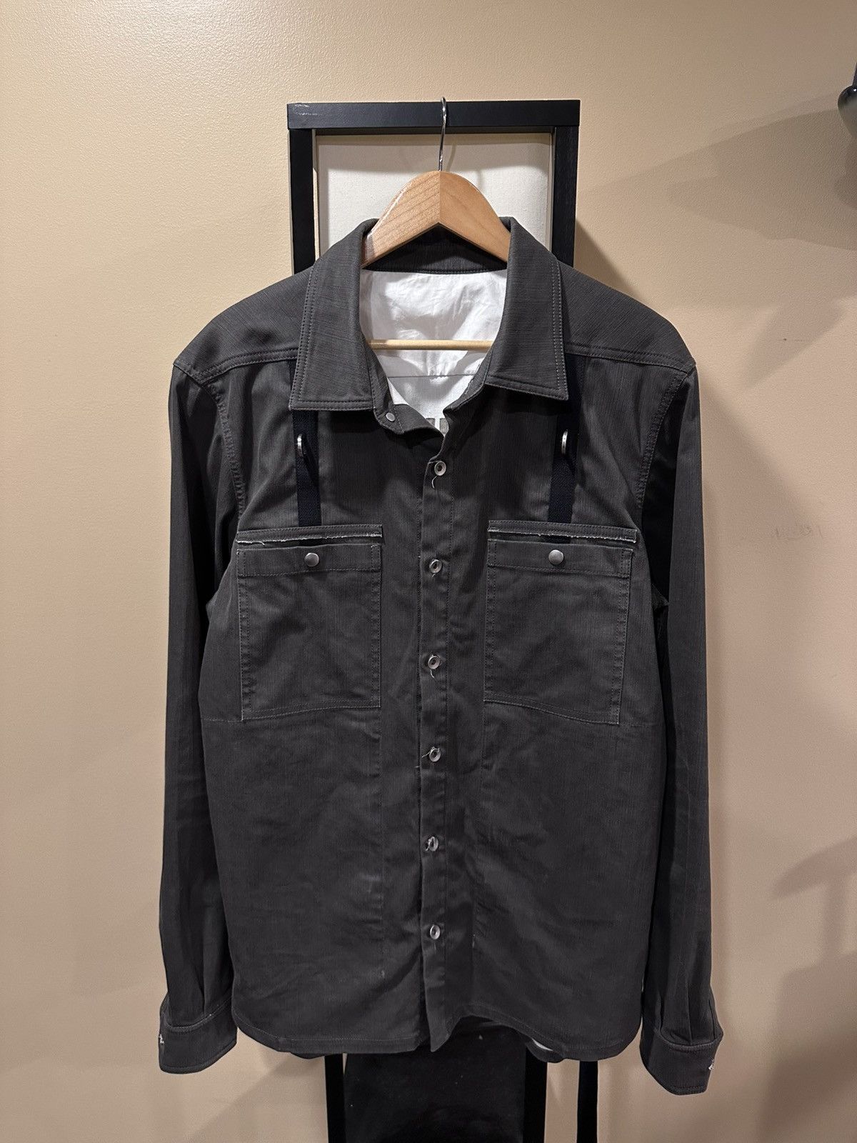 Rick Owens Drkshdw Rick Owens SS22 Drkshdw Dark Dust Denim Outershirt Size US M / EU 48-50 / 2 - 3 Thumbnail