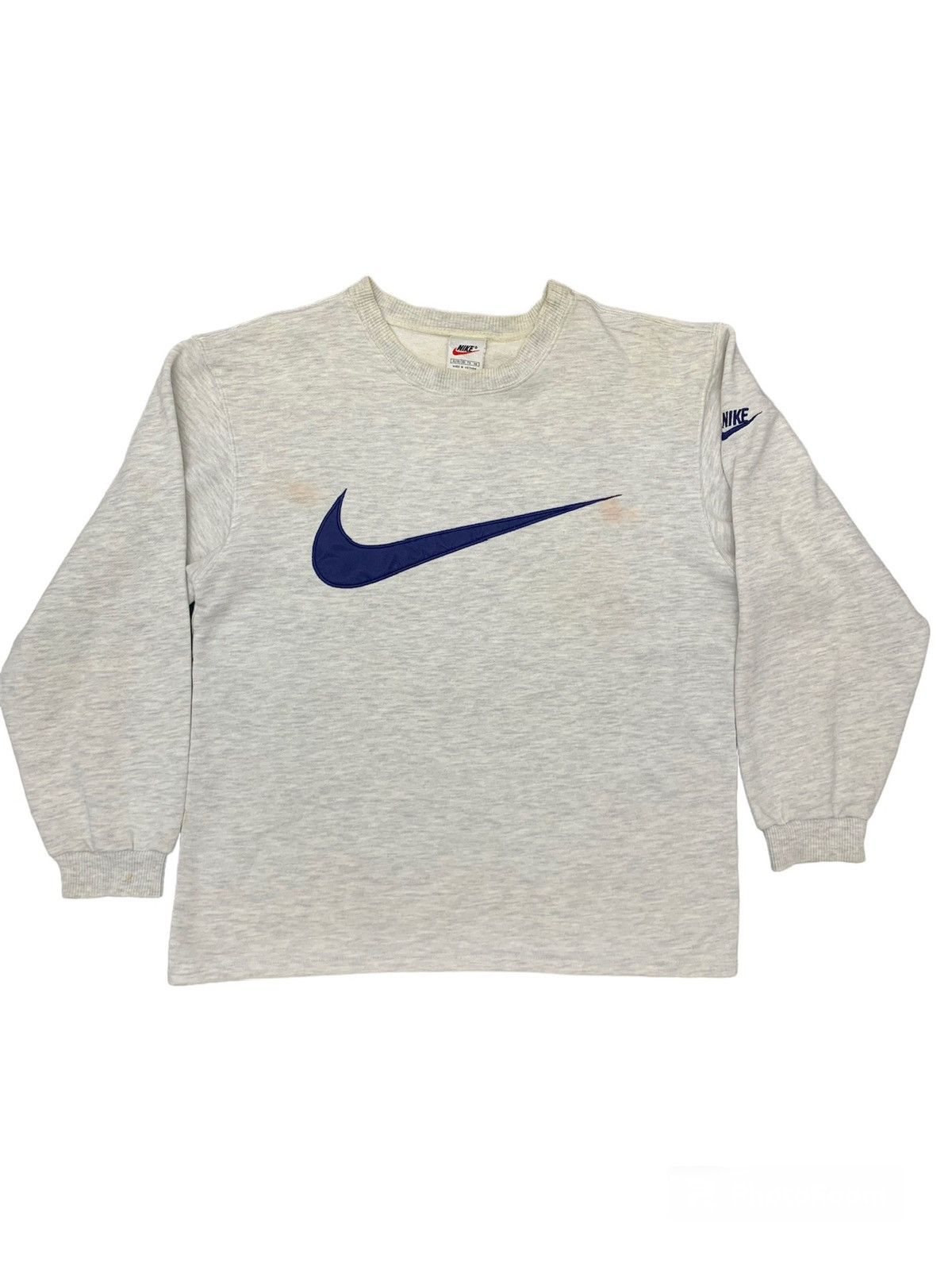 Nike Vintage 90s Nike Swoosh Big Logo Embroided Sweatshirt Size US M / EU 48-50 / 2 - 1 Thumbnail