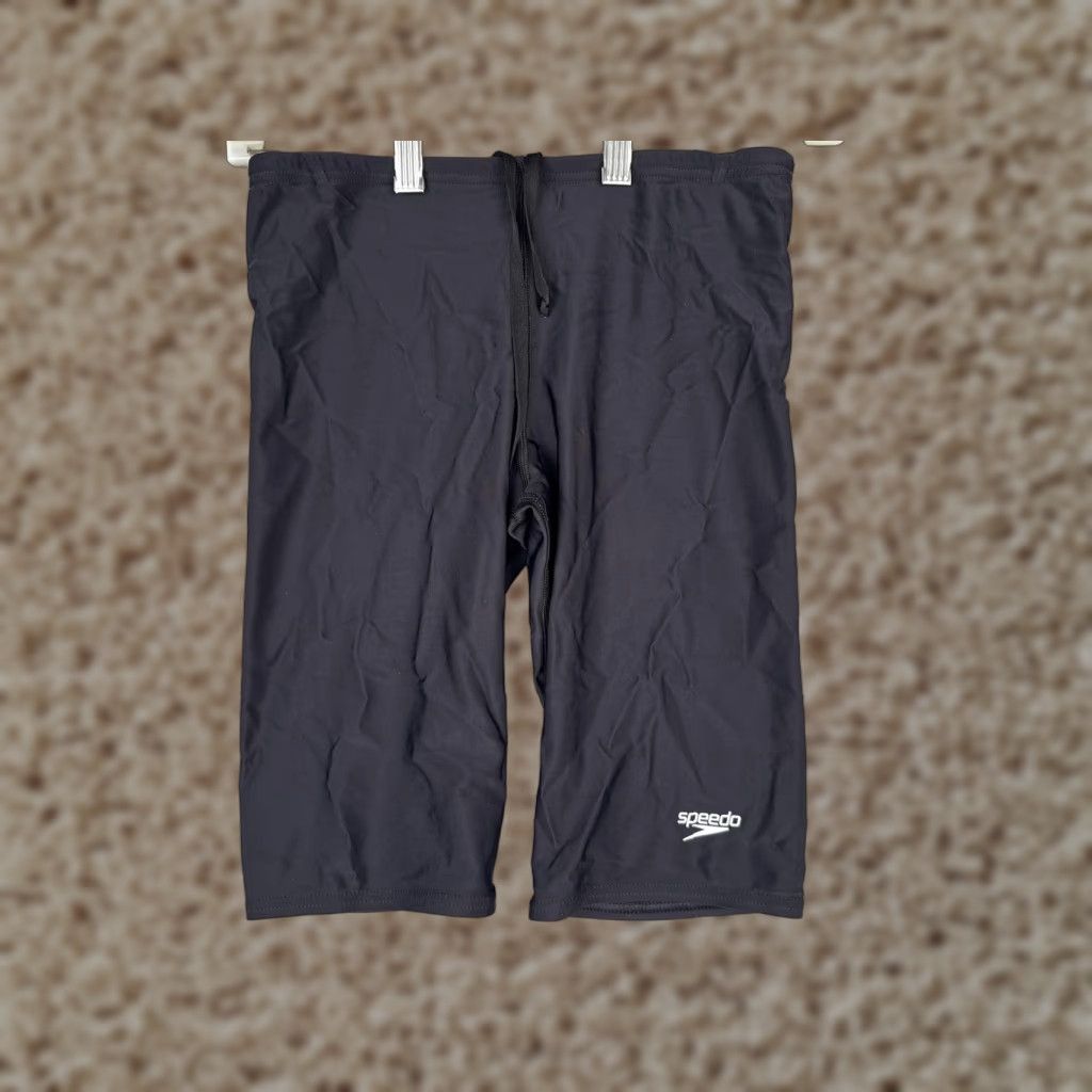 Speedo Speedo Shorts Mens 28 Black PowerFLEX Eco Swim Jammers Drawstring Training Logo Bottom Jammer Mens Black 28 PowerFLEX Eco Speedo Logo Knee-length Size US 28 / EU 44 - 1 Thumbnail