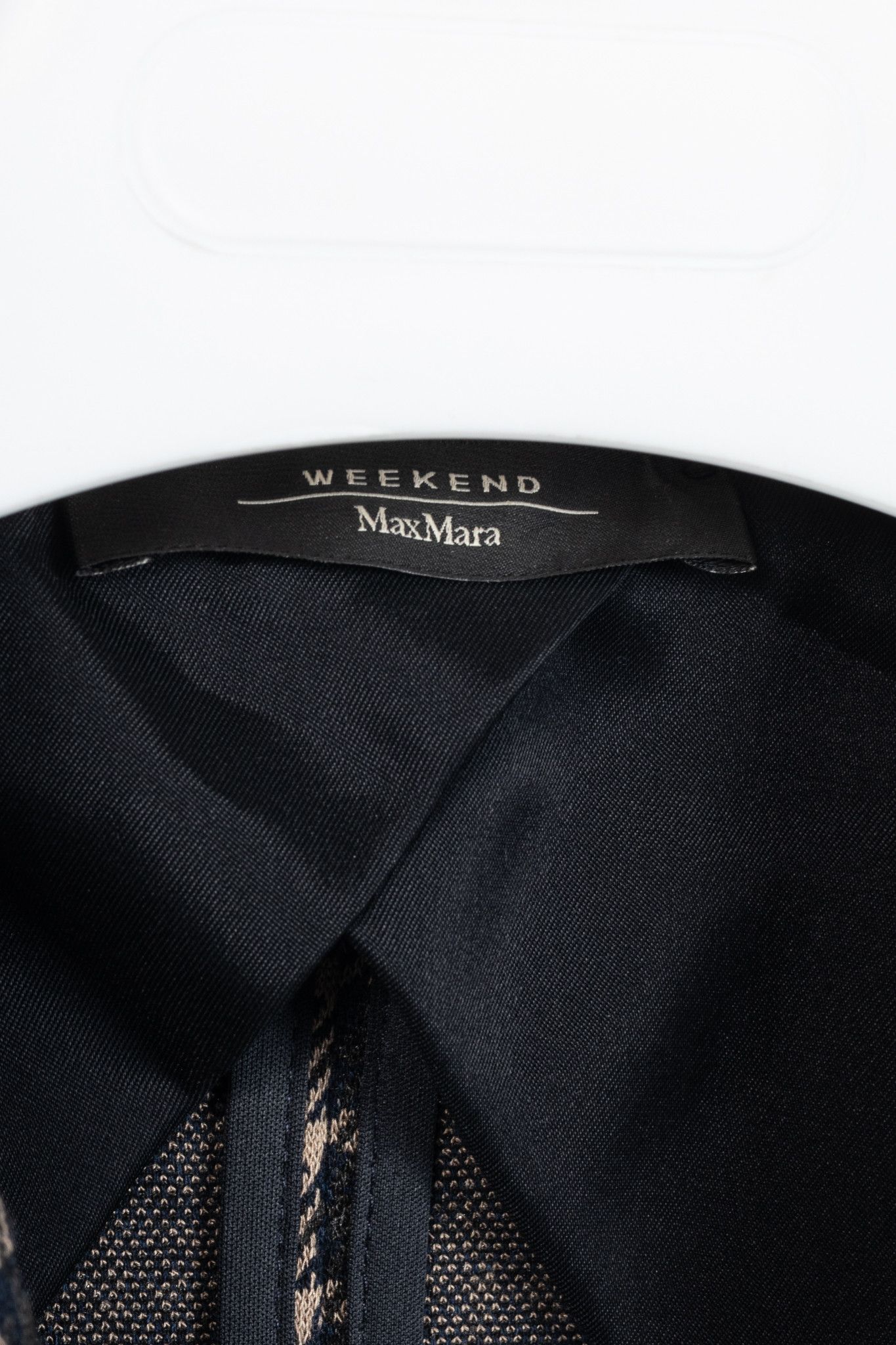 Weekend Max Mara Weekend Max Mara Brown & Navy Plaid Knit Blazer Size S / US 4 / IT 40 - 4 Thumbnail
