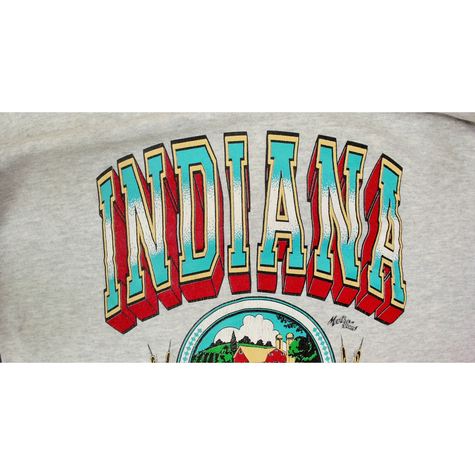 Vintage Vintage 90s Oversized Indiana Farm Spellout Crewneck Size XL / US 12-14 / IT 48-50 - 14 Thumbnail