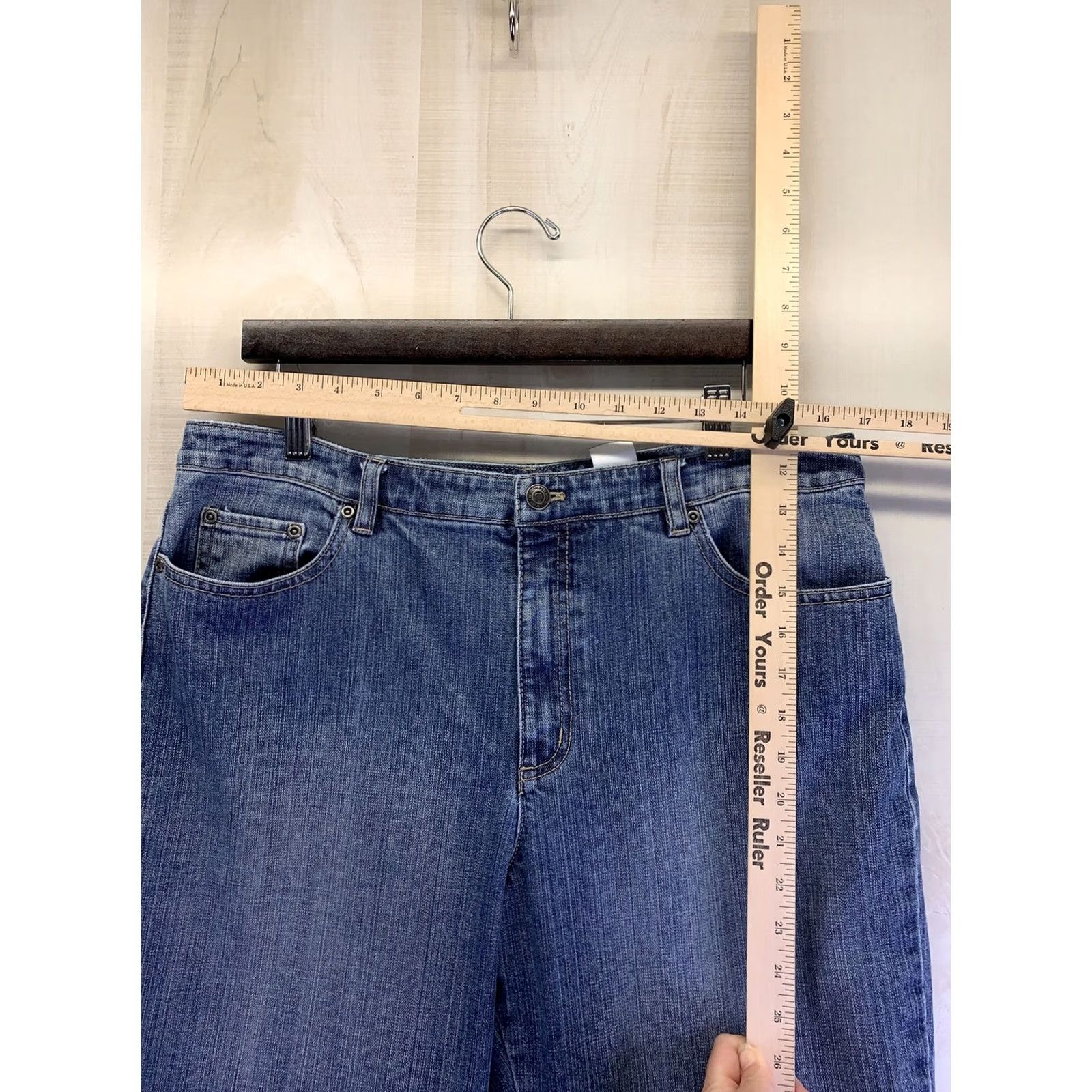 Talbots Talbots Petites Stretch Embroidered Denim Jeans Womens Size 12P Blue Cotton Blend Straight - Mens? Size 34" / US 12 / IT 48 - 2 Thumbnail