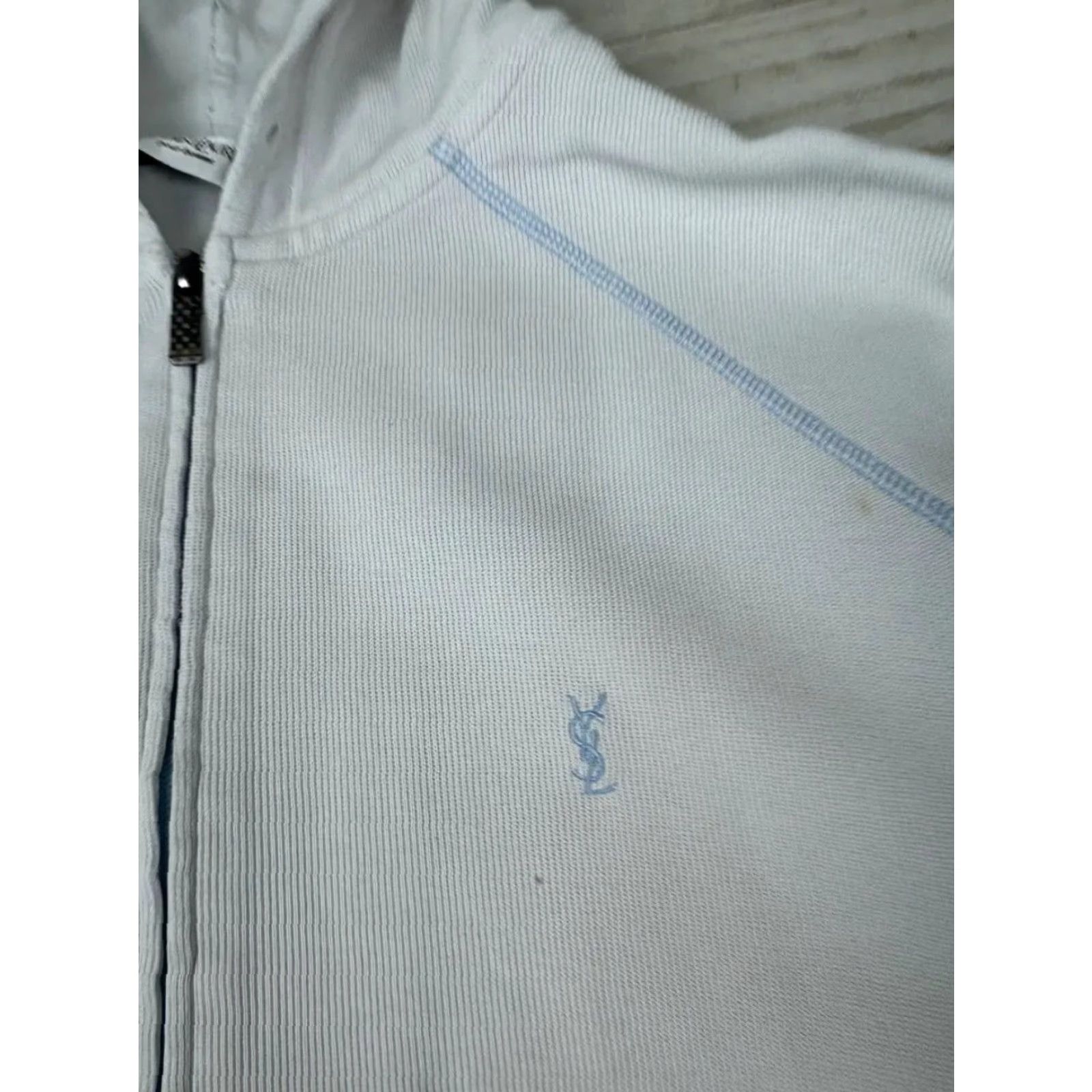 Yves Saint Laurent YSL Zip Up Hoodie Men SZ S White Shirt Hoodie Logo Size US S / EU 44-46 / 1 - 6 Thumbnail