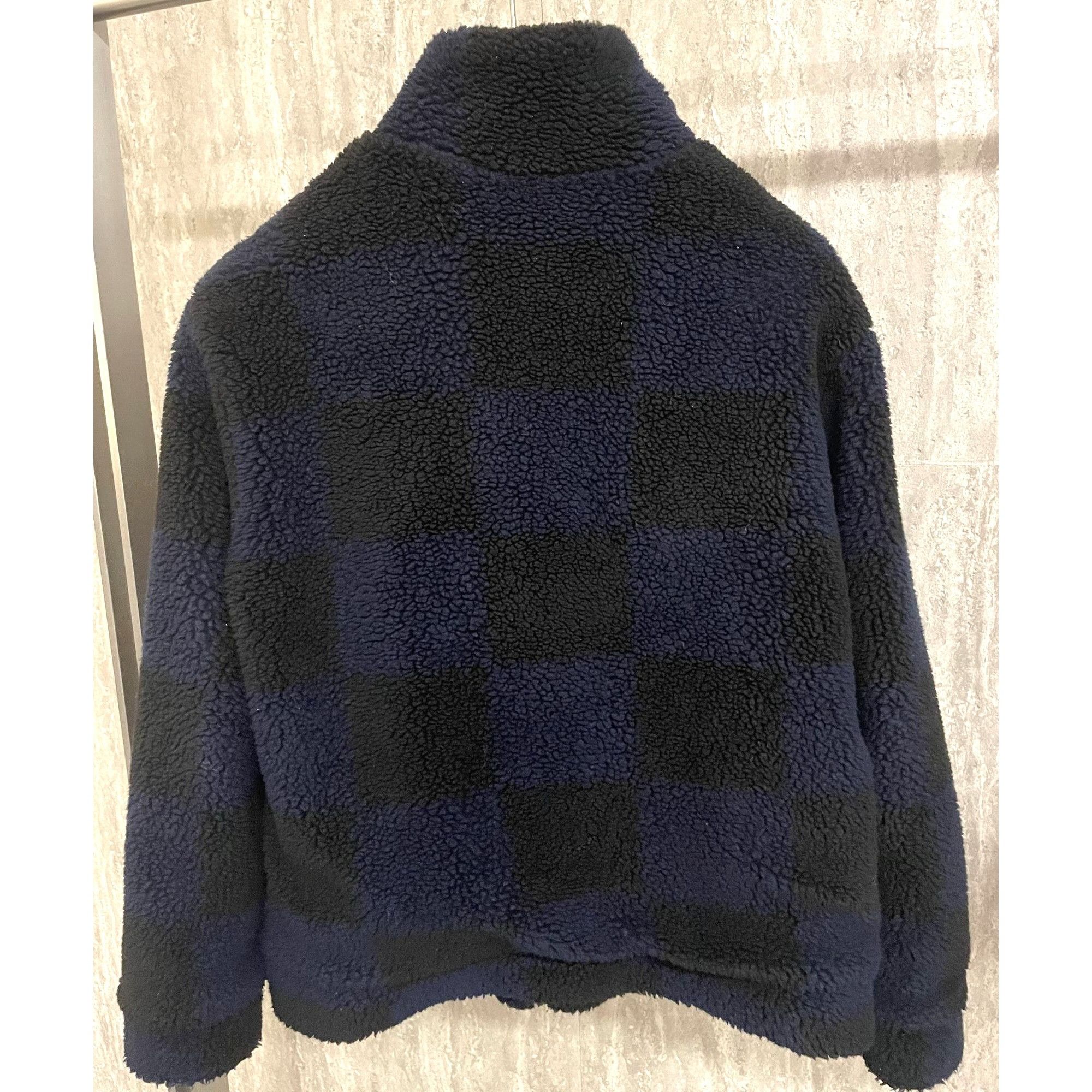 Louis Vuitton Louis Vuitton Checkered Navy & Black Sherpa Jacket Mens Full Size US XXL / EU 58 / 5 - 2 Thumbnail
