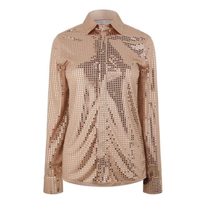Bottega Veneta Bottega Veneta Long Sleeve Regular Fit Shirt in Beige Size M / US 6-8 / IT 42-44 - 1 Thumbnail