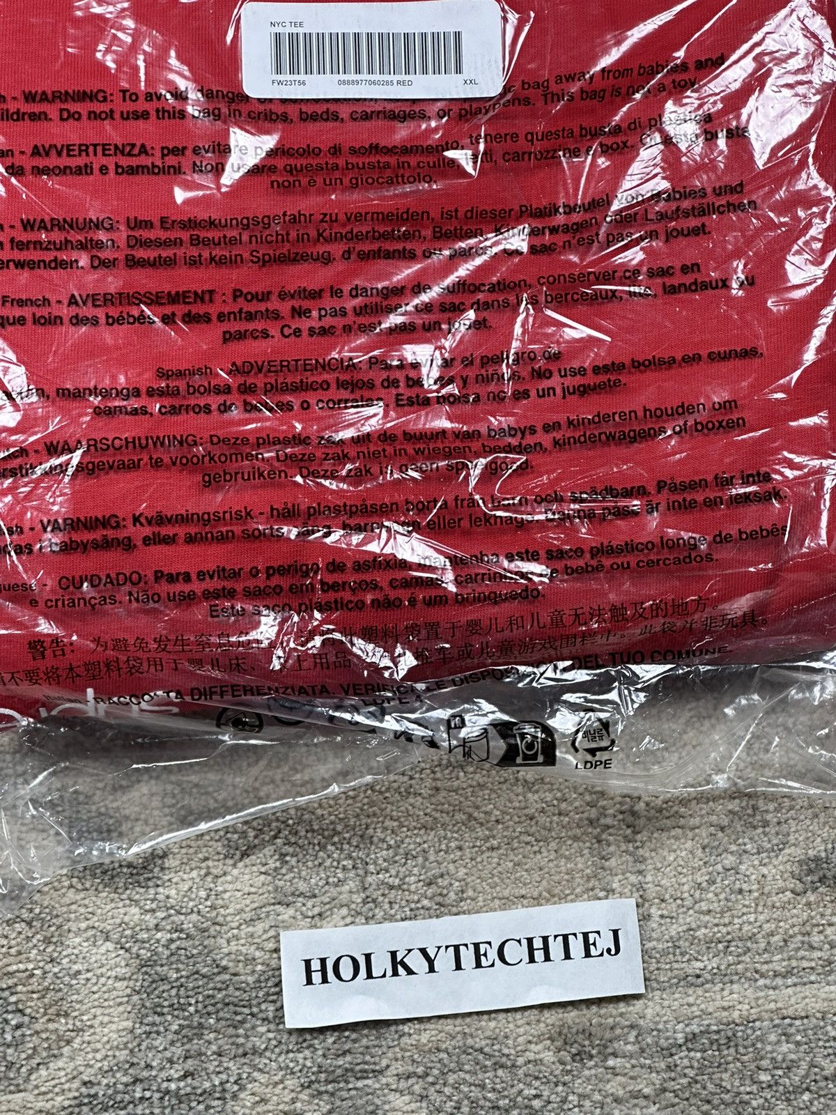 Supreme Supreme NYC Tee - Red - XXL - FW23 Size US XXL / EU 58 / 5 - 4 Thumbnail