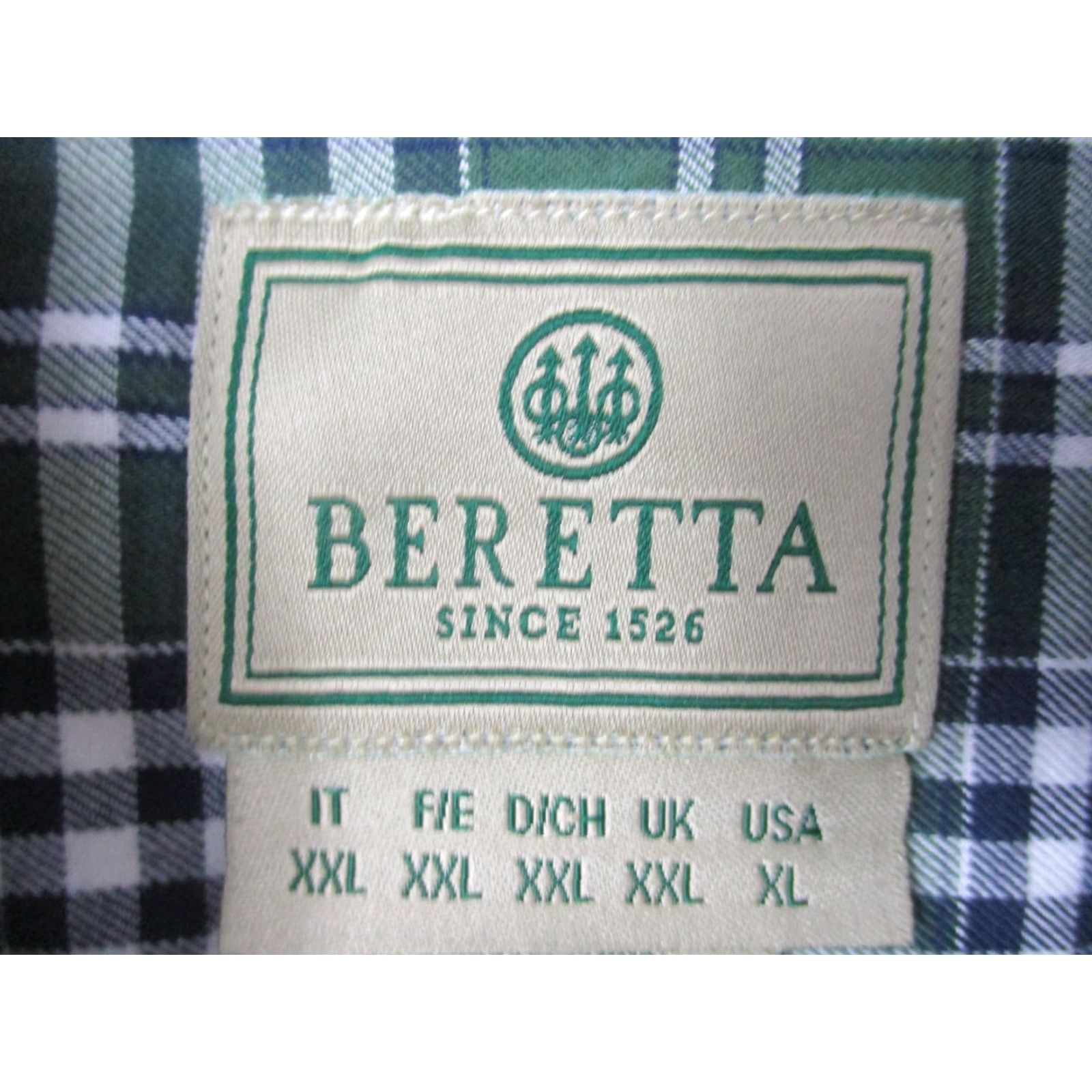 Vintage Beretta Shirt Mens XL Green Plaid Button Down Long Sleeve Pocket Outdoor Classic Size US XL / EU 56 / 4 - 3 Thumbnail