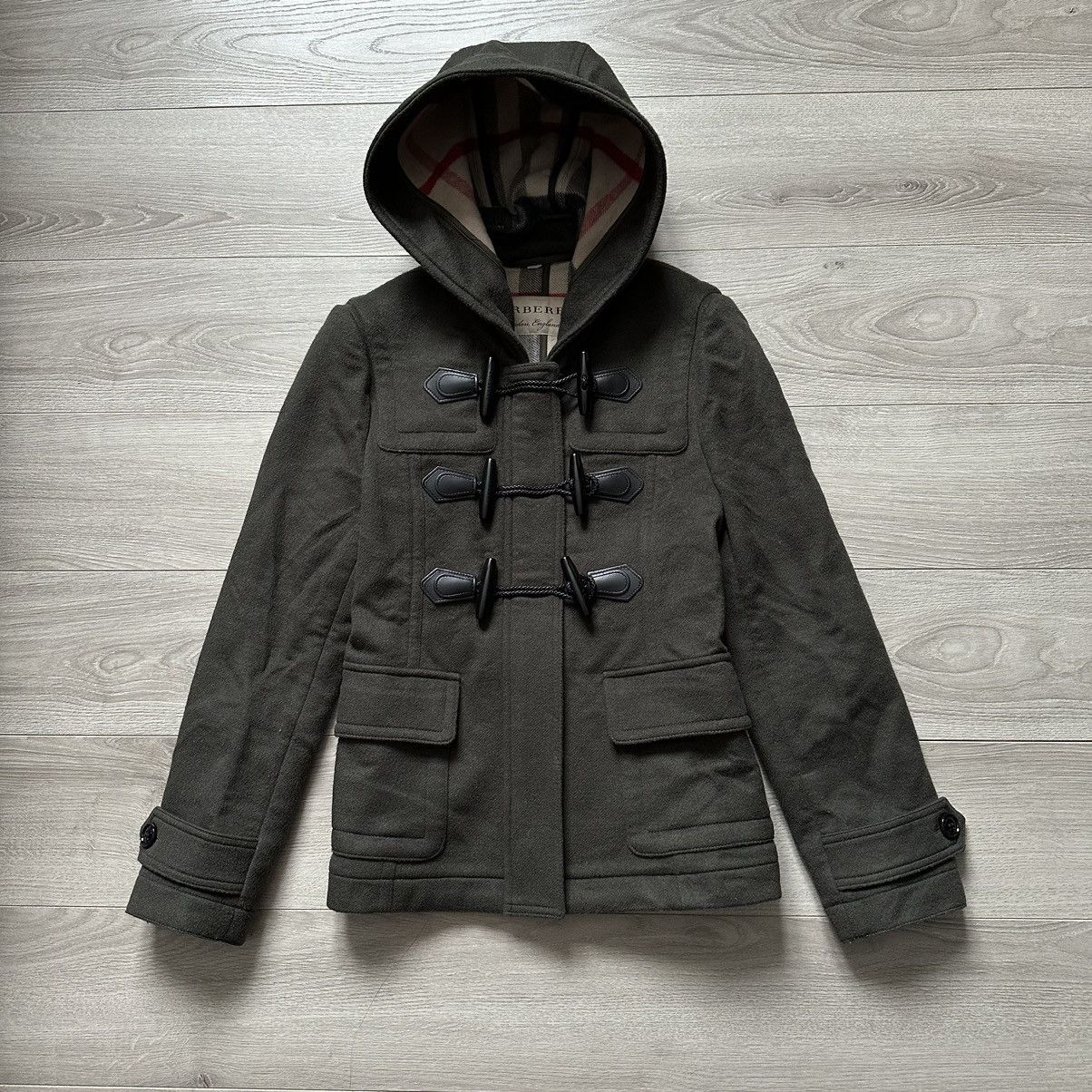 image of Burberry London Coat Dufflecoat 100%wool Rrp:€1600 in Green, Women's (Size XS)