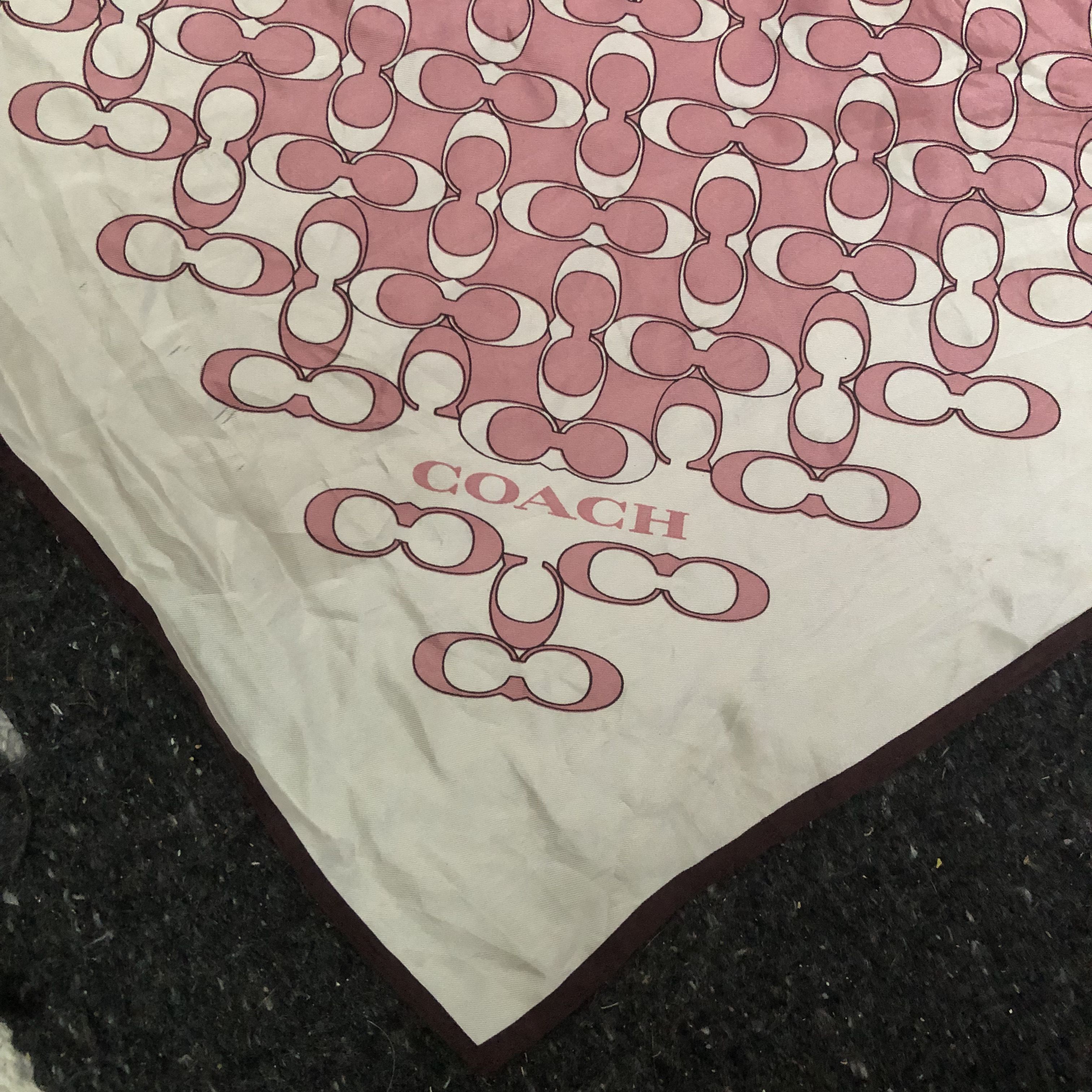 Coach 2019 Coach Monogram Logo Gray Silk Wool Scarf Size ONE SIZE - 2 Thumbnail