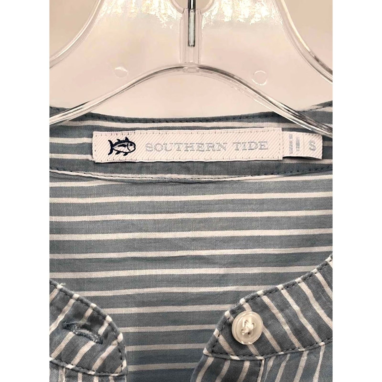 Southern Tide Southern Tide Blue Size Small Stripe Long Sleeve Blouse Size S / US 4 / IT 40 - 3 Thumbnail