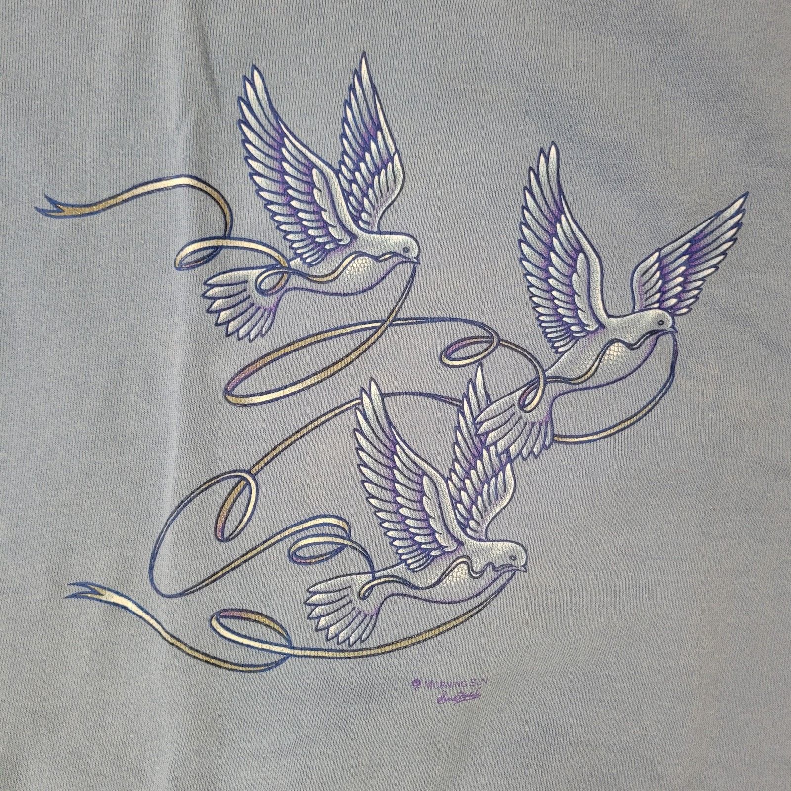 Vintage Vintage Three Dove Birds Sweatshirt Womens XL 24x25 USA Made Size XL / US 12-14 / IT 48-50 - 3 Thumbnail