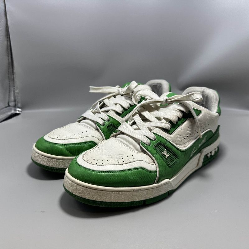 Louis Vuitton Louis Vuitton Green and White Fashion Sneakers -2508 Size US 8 / EU 41 - 1 Thumbnail