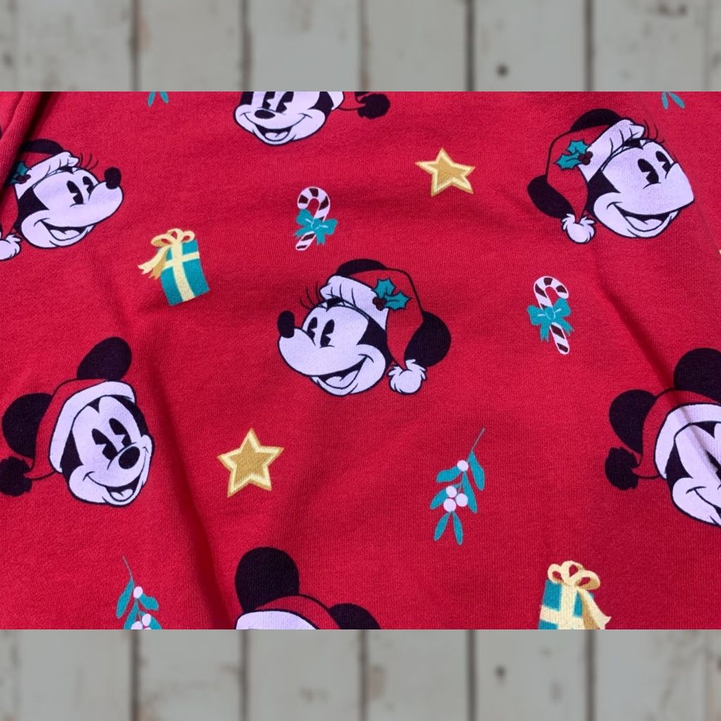 Disney VINTAGE Disney Women's XL Mickey & Minnie Mouse Christmas Pajama Set Fleece Red Holiday Size ONE SIZE - 1 Thumbnail
