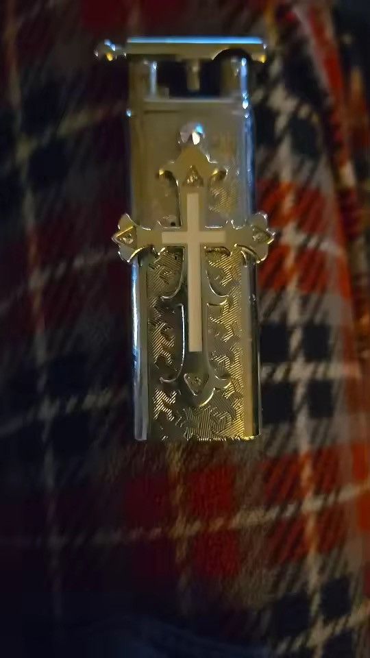 Japanese Brand Punk Metal Silver Lighter Gothic Style Cross Size ONE SIZE - 2 Thumbnail